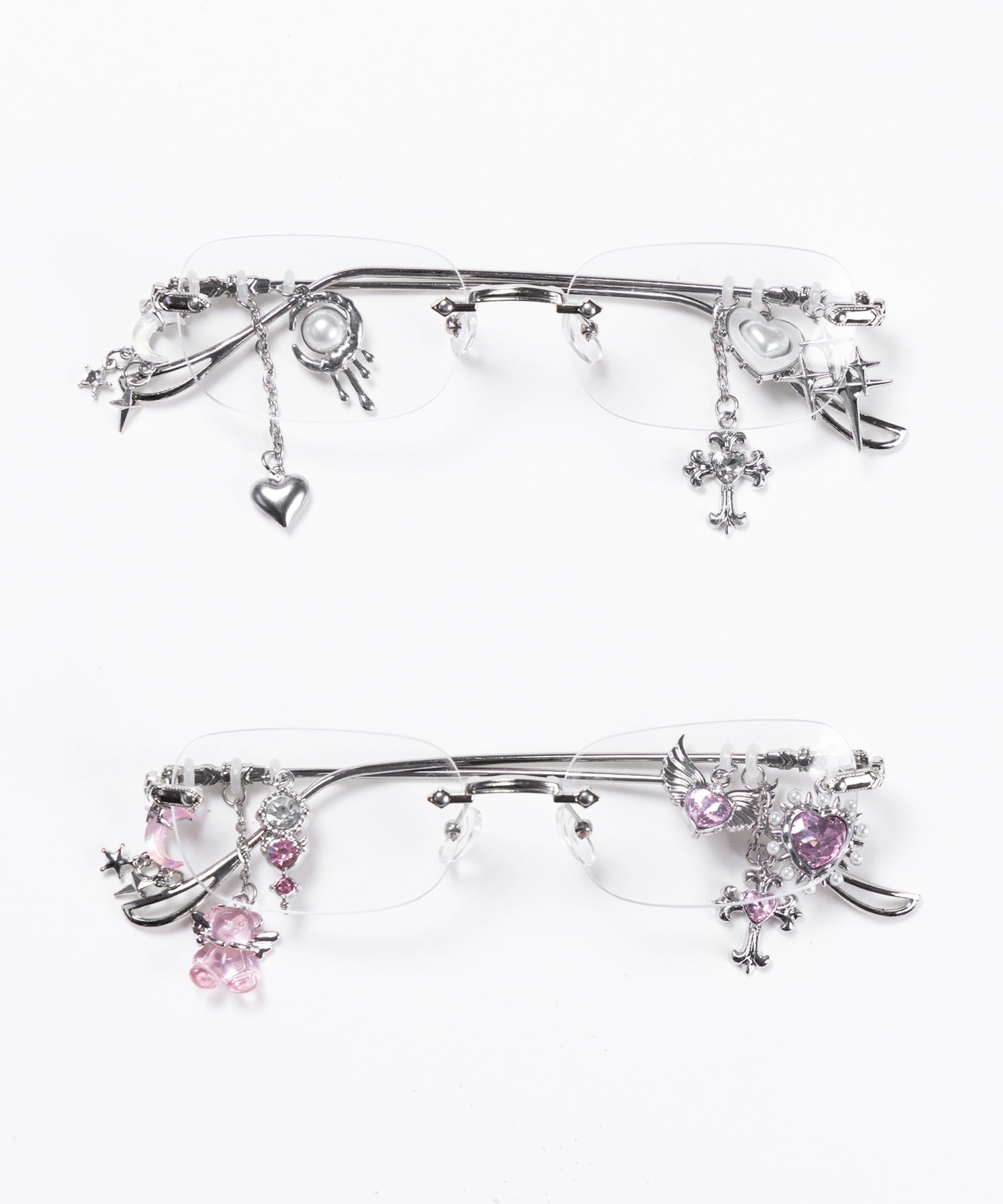 カスタムチャームリムレスメガネ /custom charm rimless glasses