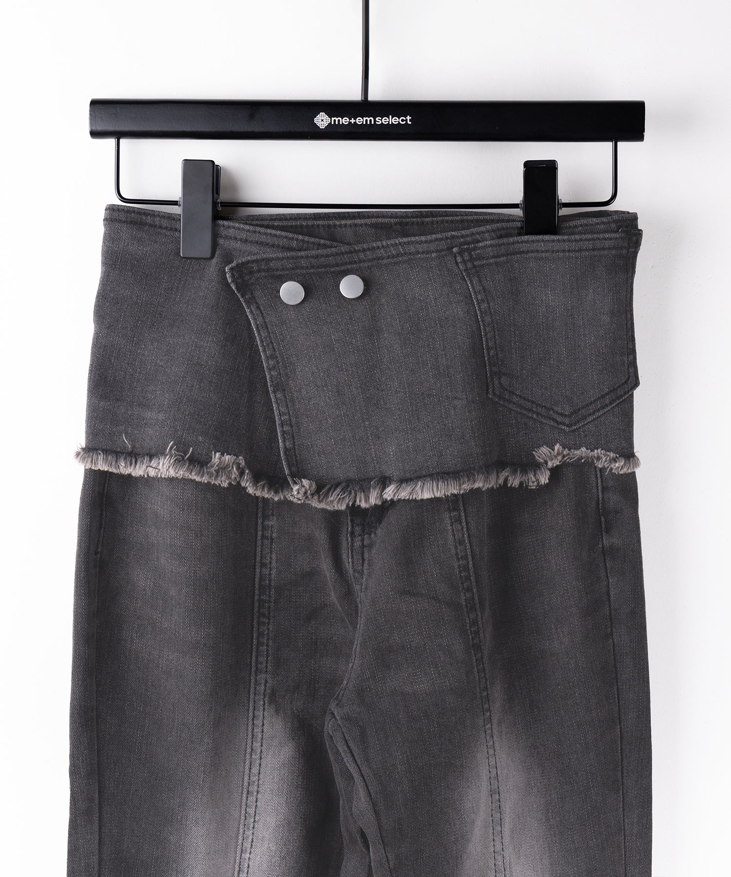 【 2color / 4size 】ストラップリボンヴィンテージストレッチフレアデニム / strap ribbon vintage stretch flare denim