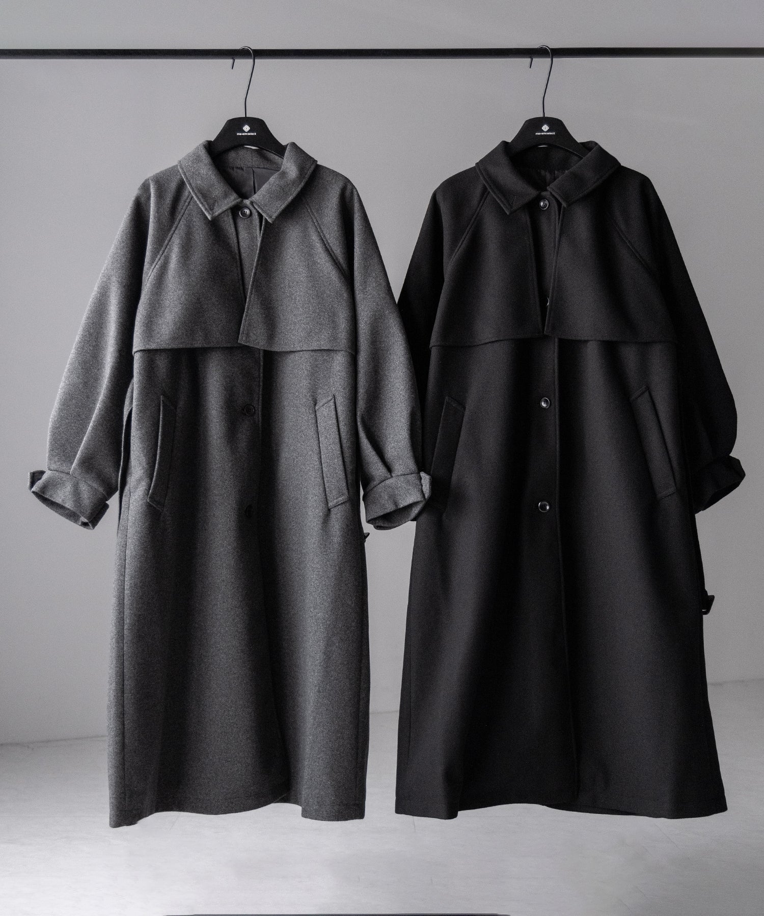 【 ウエストマークベルトSET 】2WAY ステンカラーレディメルトンロングコート / 2WAY soutien collar lady melton long coat