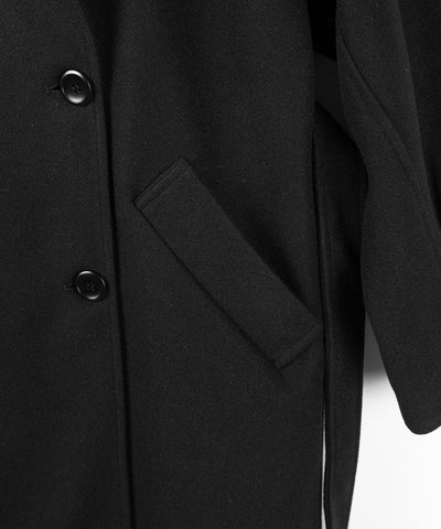 【 ウエストマークベルトSET 】2WAY スタンドカラーレディメルトントレンチロングコート / 2WAY stand collar lady melton trench long coat