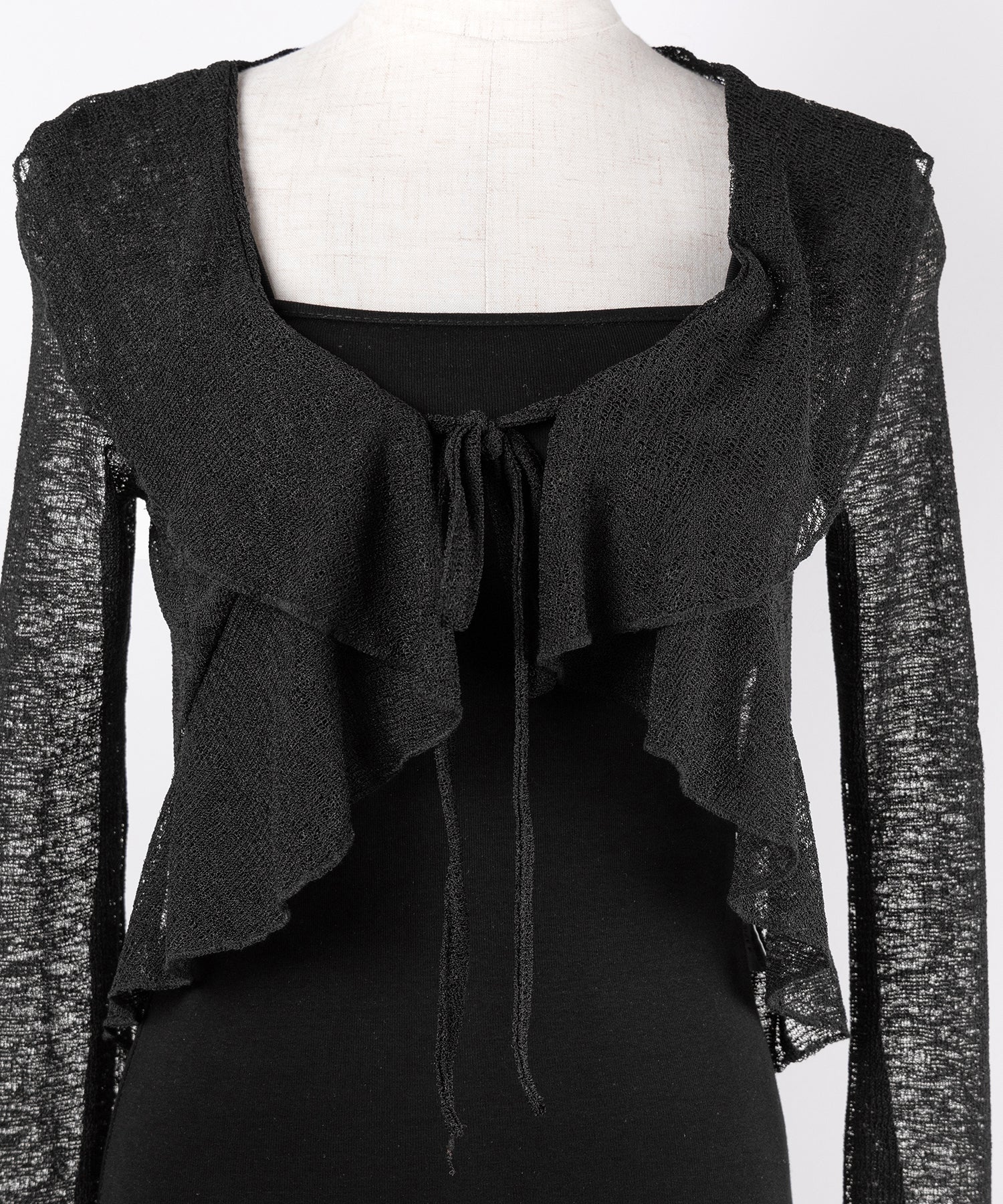 【 2点セット 】フレアキャミワンピ &シアーフリルリボンカーディガン ワンホンセットアップ / flare camisole onepiece & sheer frill ribbon cardigan wanghong SETUP