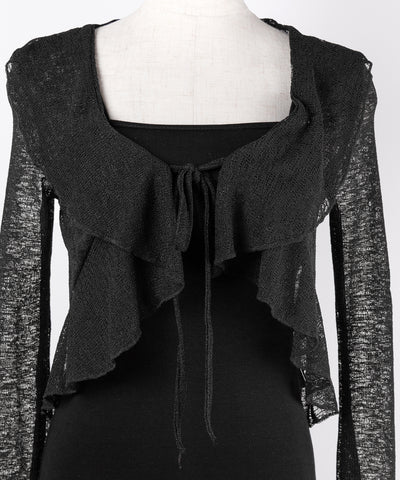 【 2点セット 】フレアキャミワンピ &シアーフリルリボンカーディガン ワンホンセットアップ / flare camisole onepiece & sheer frill ribbon cardigan wanghong SETUP