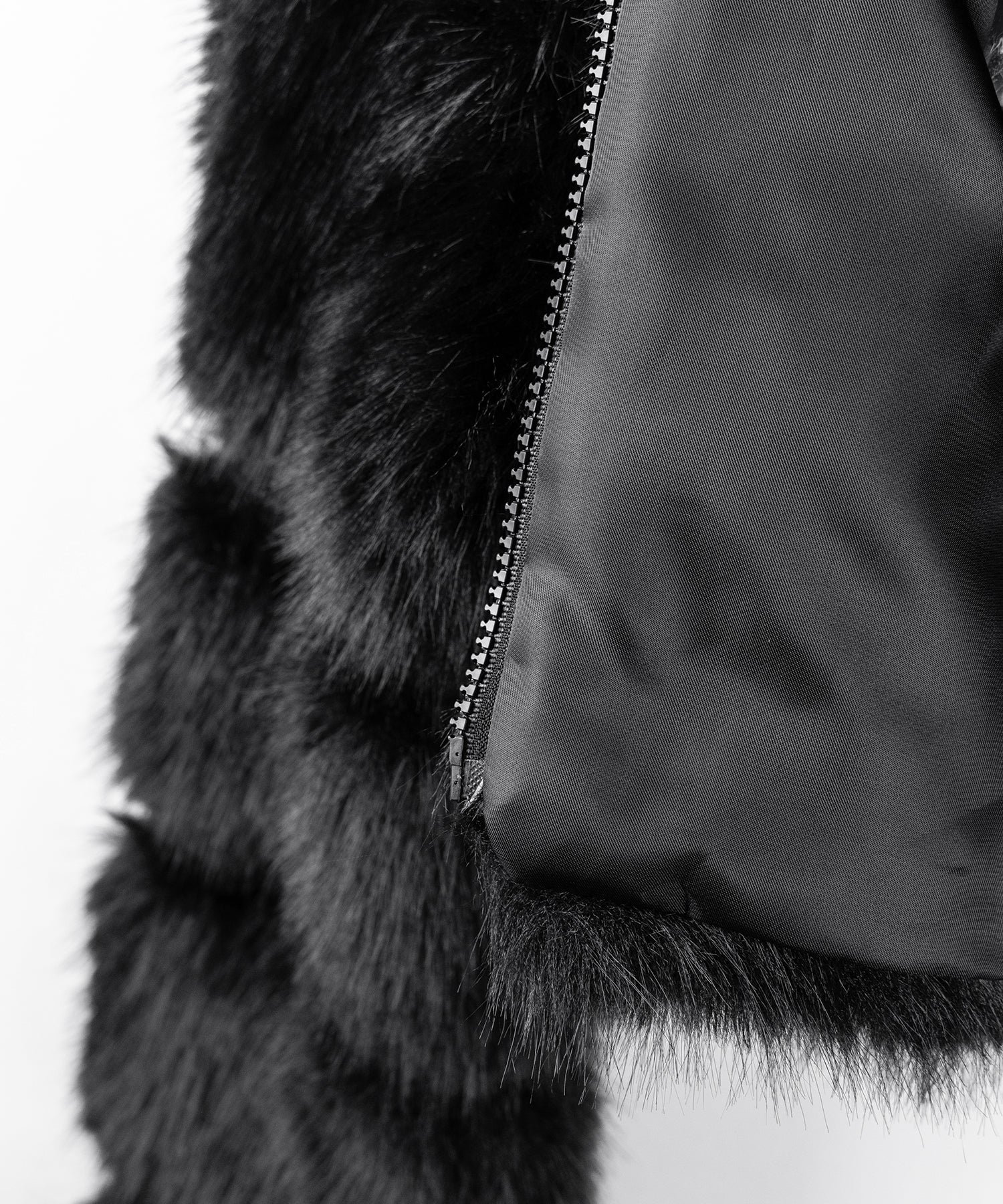 フェイクファーフーディショートコート / fake fur hoodie short coat