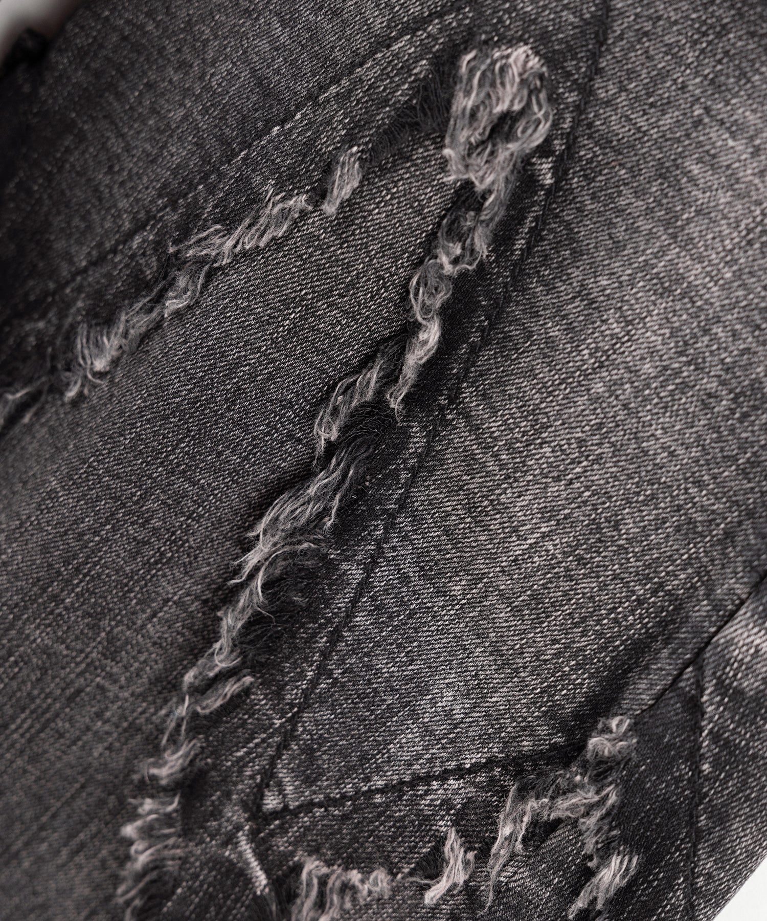 クロスデザインヴィンテージライクフリンジストレッチフレアデニム / cross design vintage-like fringe stretch flare denim