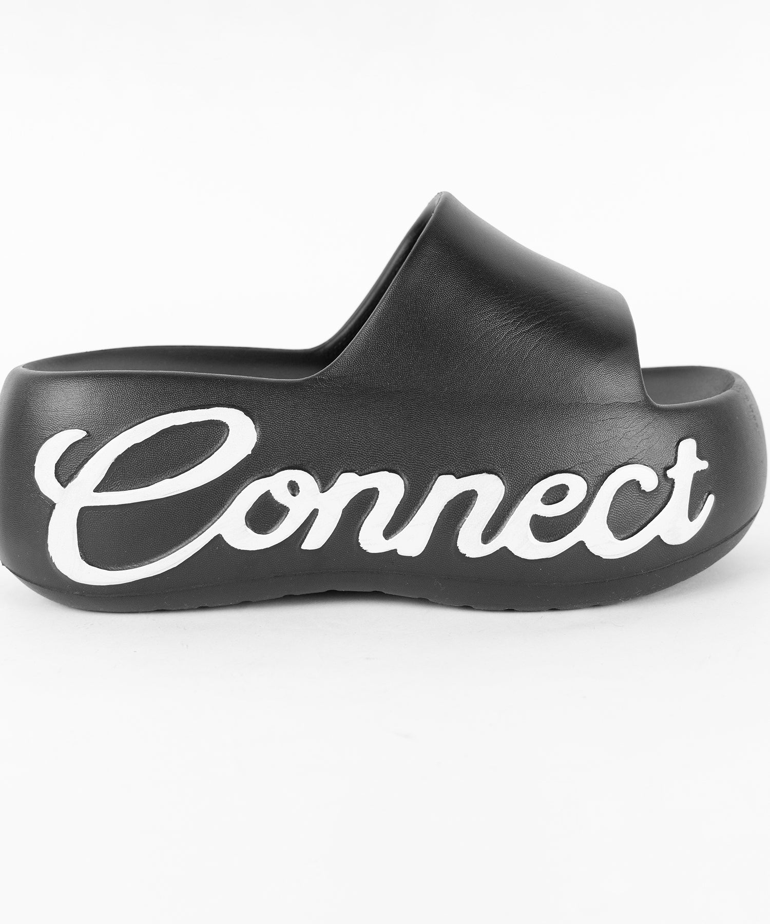 レタリングロゴ厚底スライドサンダル / lettering logo platform slide sandals