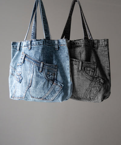 ヴィンテージドッキングウォッシュデニムバッグ / vintage docking washed denim bag