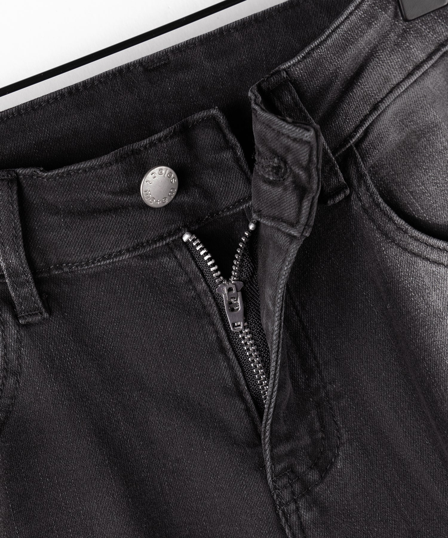 【 2color / 4size 】フリンジデザインヴィンテージライクストレッチフレアデニム / fringe design vintage-like stretch flare denim