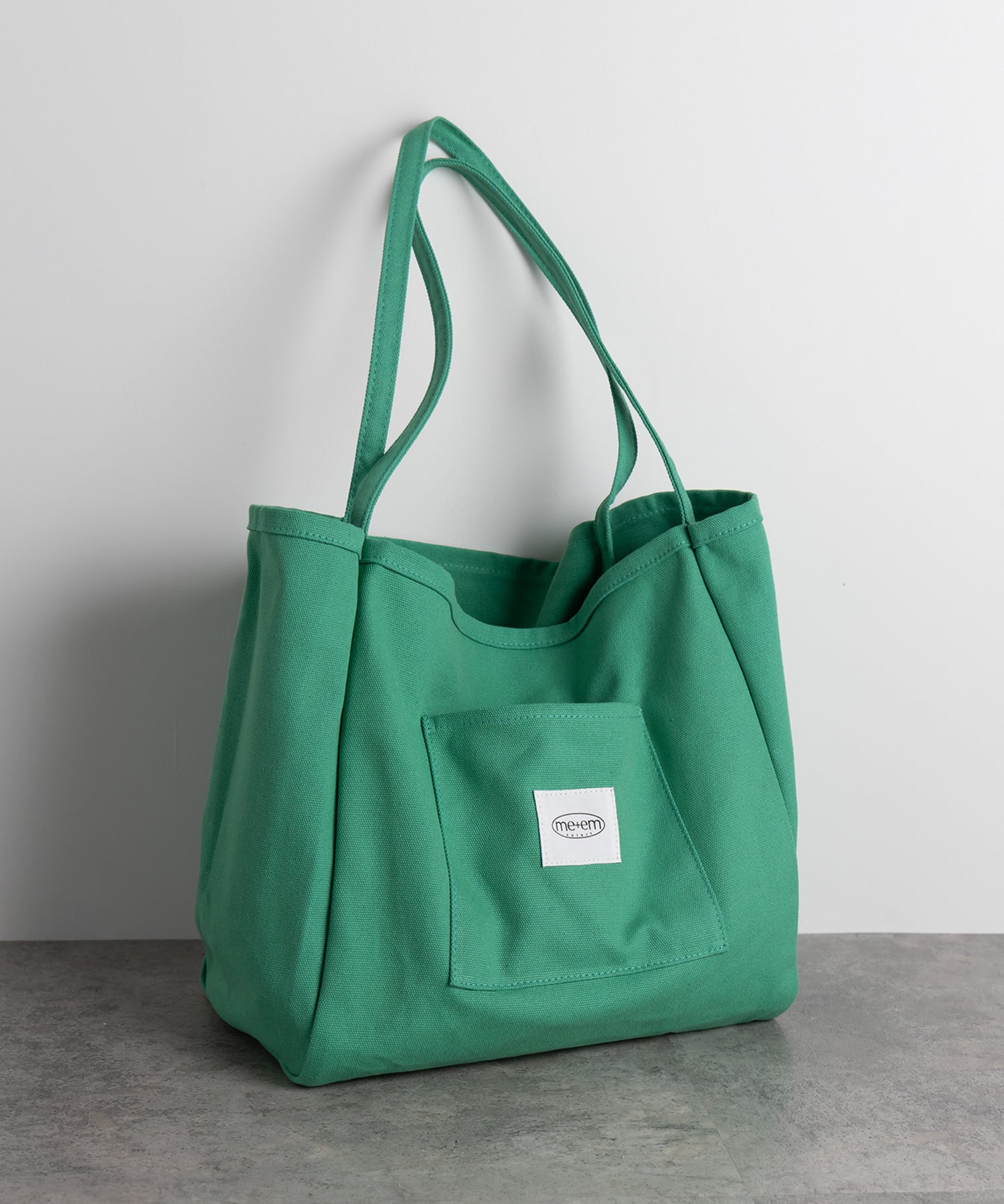 【 7color /大容量 】ミームセレクトオリジナルタグキャンバスカラートートバッグ / me+em select original tag canvas color totebag