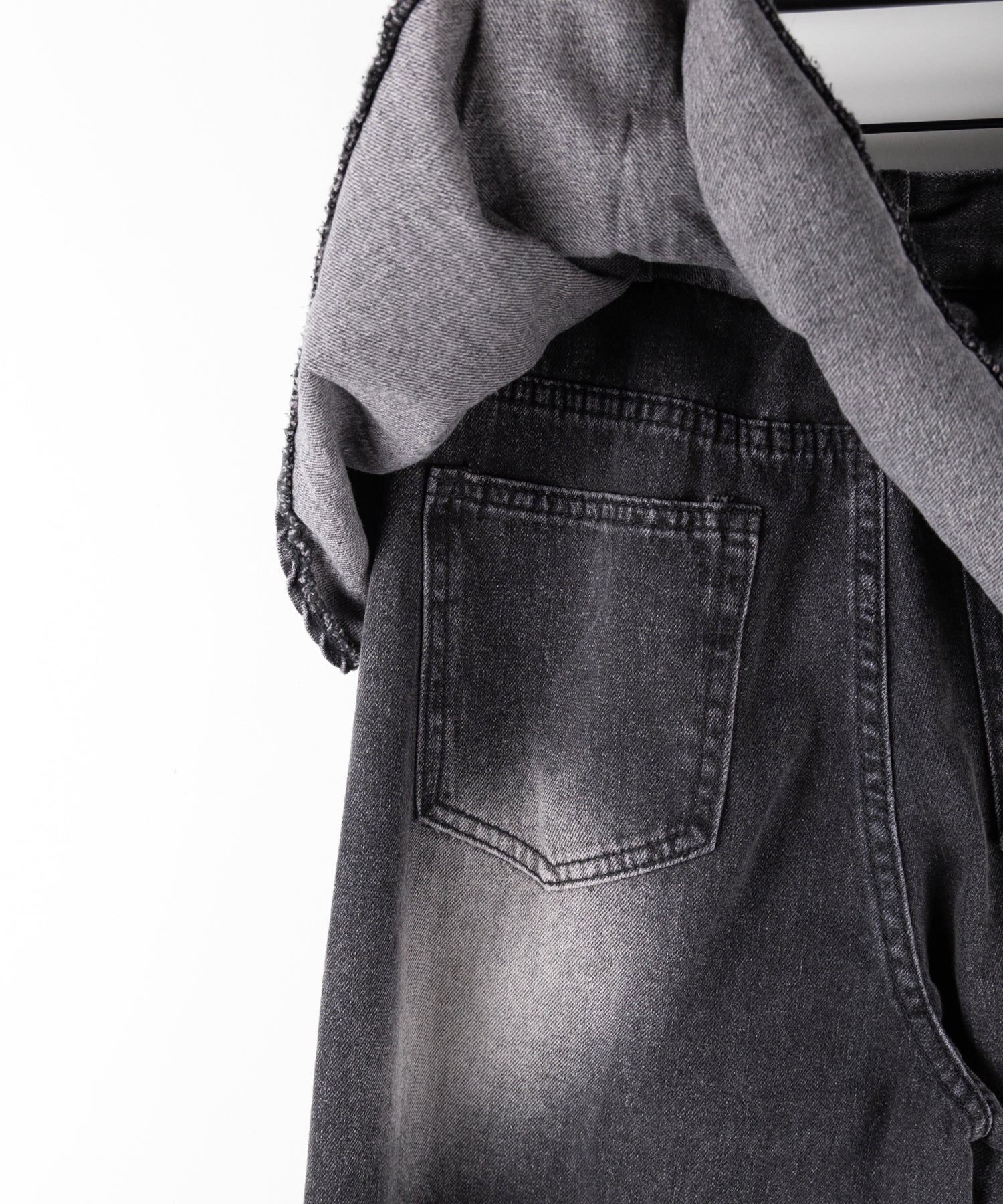 【 2color / 4size 】フリルドッキングレイヤードヴィンテージワイドデニム / frll docking layered vintage wide denim