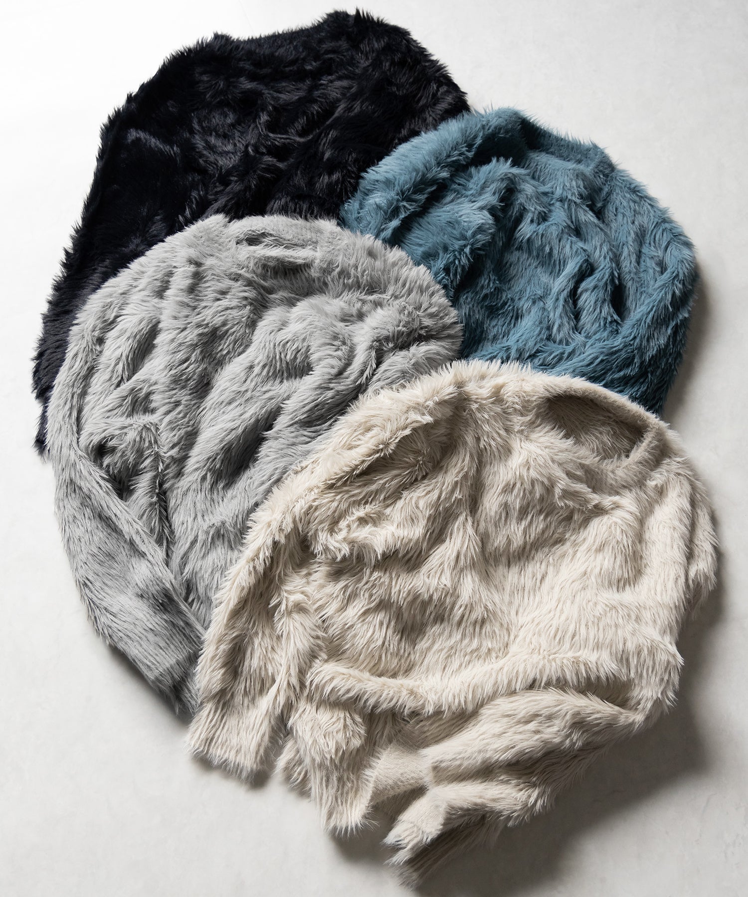 【 4color 】ビッグシルエットロングシャギールーズニット / big silhouette long shaggy loose knit