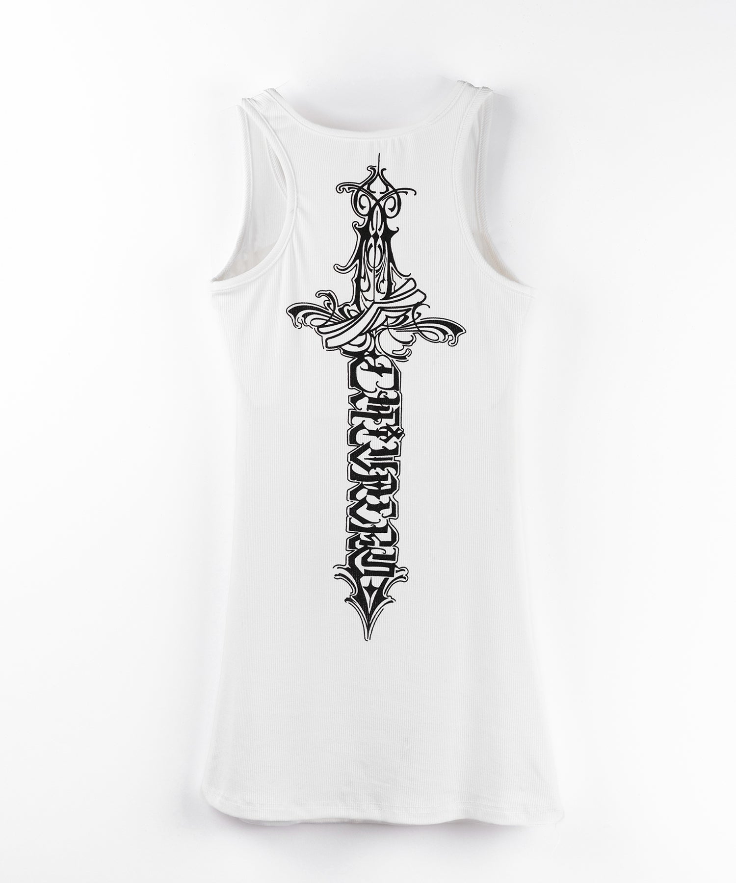 【 新色ピンク追加!】グランジロゴバッククロスタンクトップミニワンピ / grunge logo back cross tanktop mini onepiece