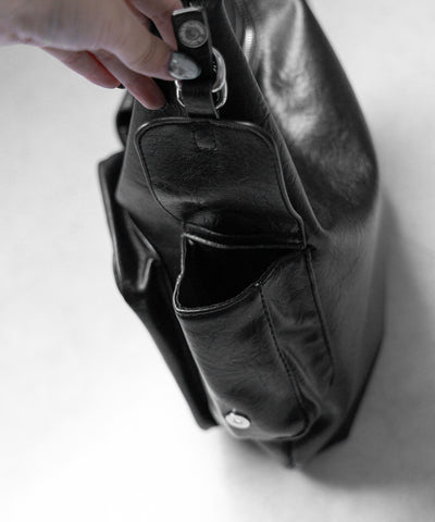 5アウトポケットマットヴィンテージワンハンドルショルダーバッグ / 5 out pocket matte vintage one handle shoulder bag
