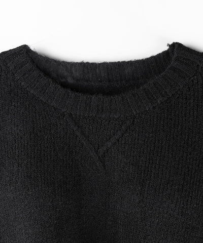 【 ニットセットアップ 】フラッフィーオーバーサイズニット + ニットショートパンツ SET / fluffy over size knit + knit short pants SET
