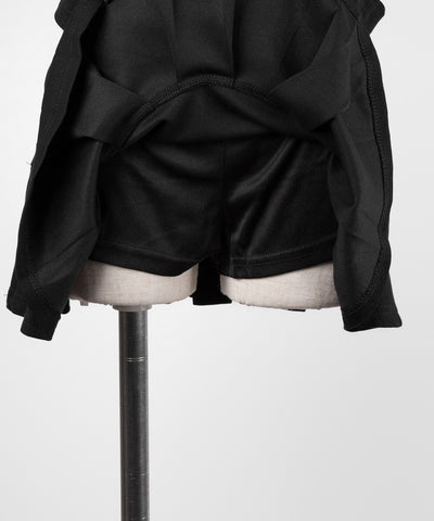 【 2点セット 】スキッパーネック半袖Tシャツ & プリーツミニスカート ワンホンセットアップ / skipper neck short sleeve T-shirt & pleated mini skirt wanghong setup