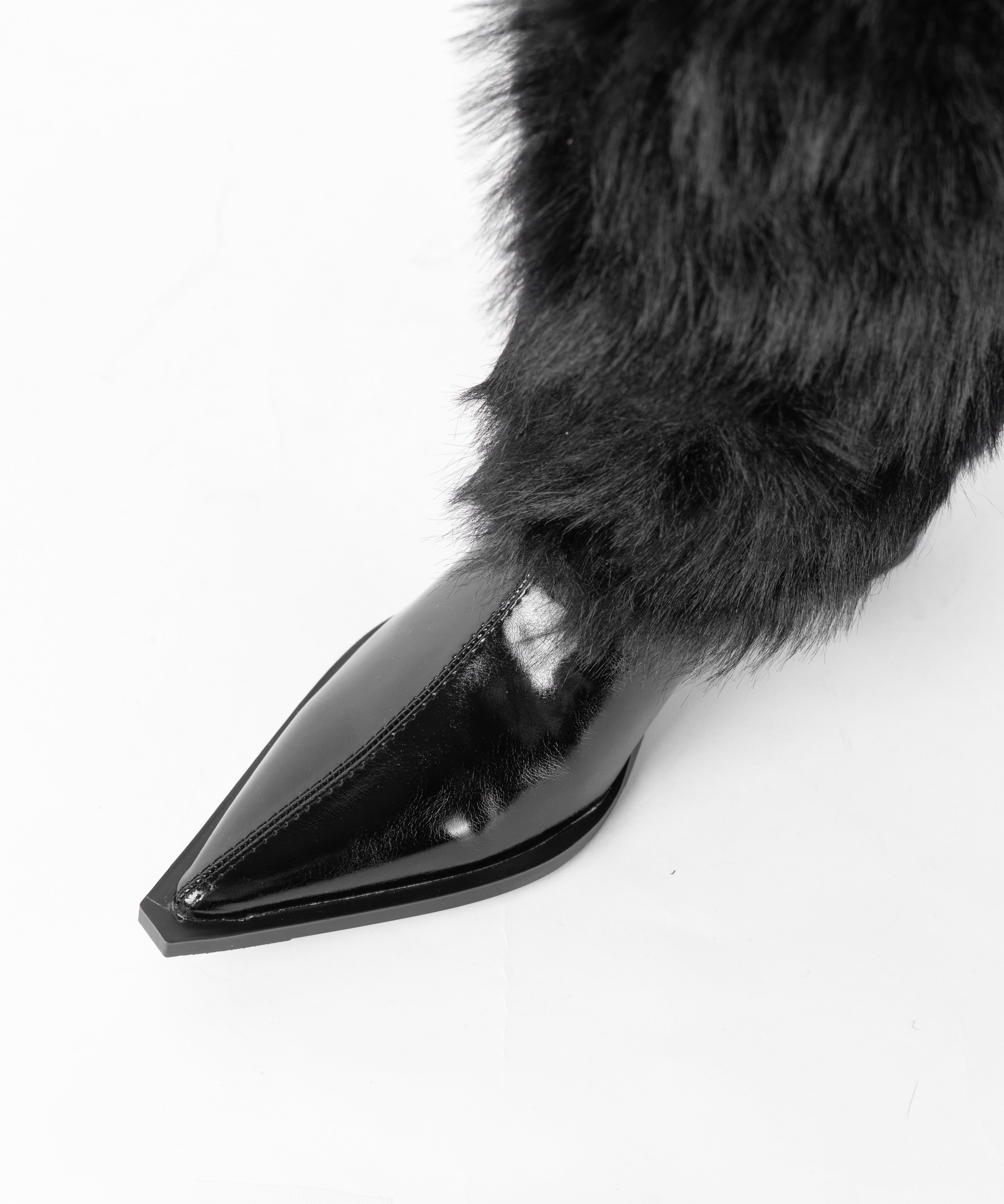 ミックスフェイクファーロングカバーブーツ / mix fake fur long cover boots