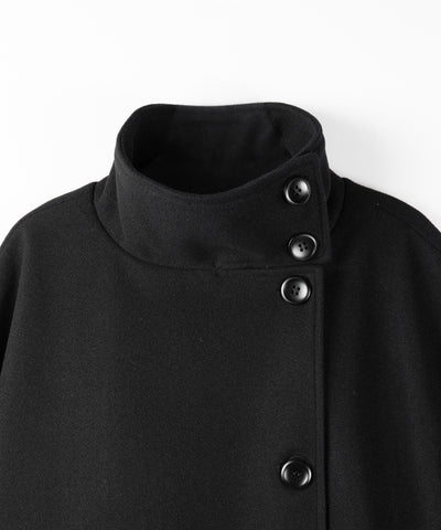 【 ウエストマークベルトSET 】2WAY スタンドカラーレディメルトントレンチロングコート / 2WAY stand collar lady melton trench long coat