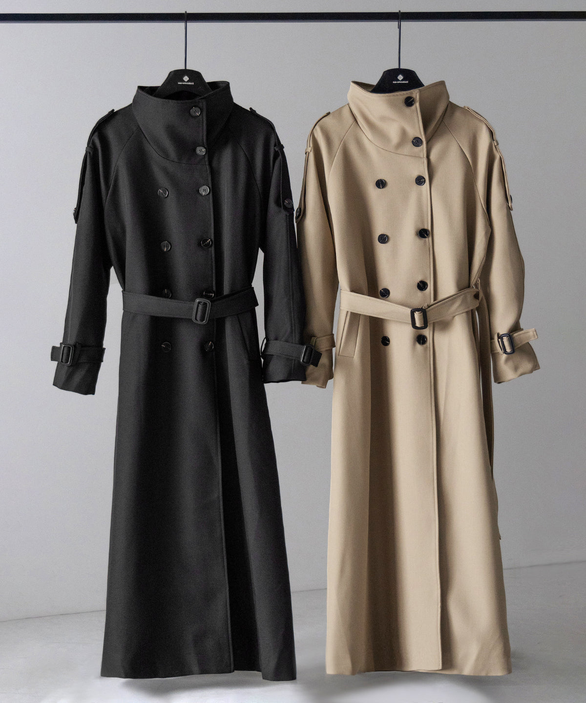 2WAYスタンドカラーオーバーロングトレンチコート / 2WAY stand collar over long trench coat