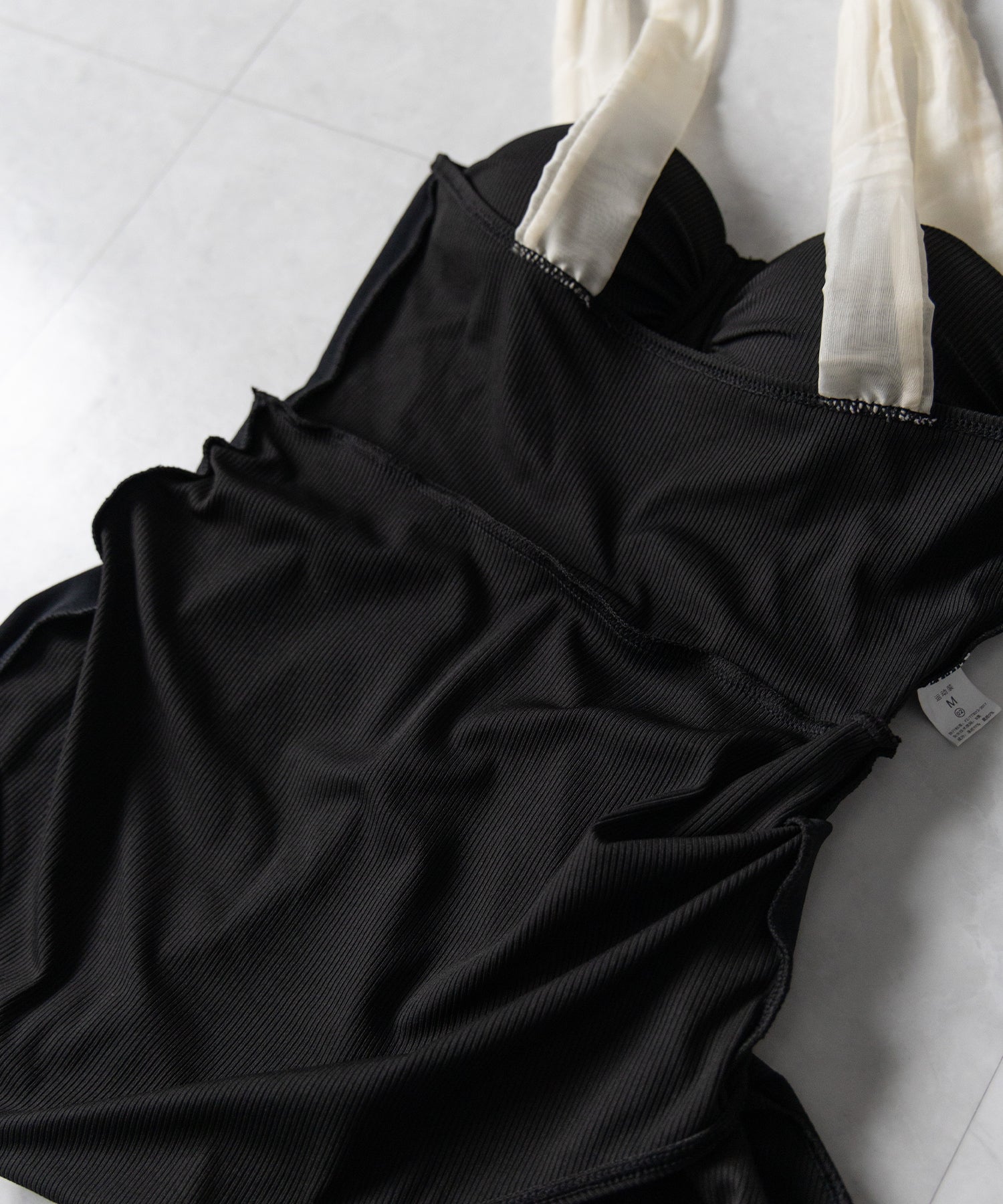【 レディース水着 】ショルダーリボンバイカラーワンピース水着 / shoulder ribbon bicolor onepiece swimwear