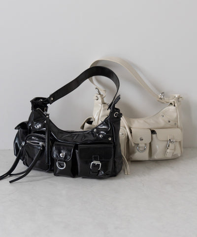 【 ショルダーにできる2WAY 】 4アウトポケットワンハンドルショルダーバッグ / 4 outpocket onehandle shoulder bag