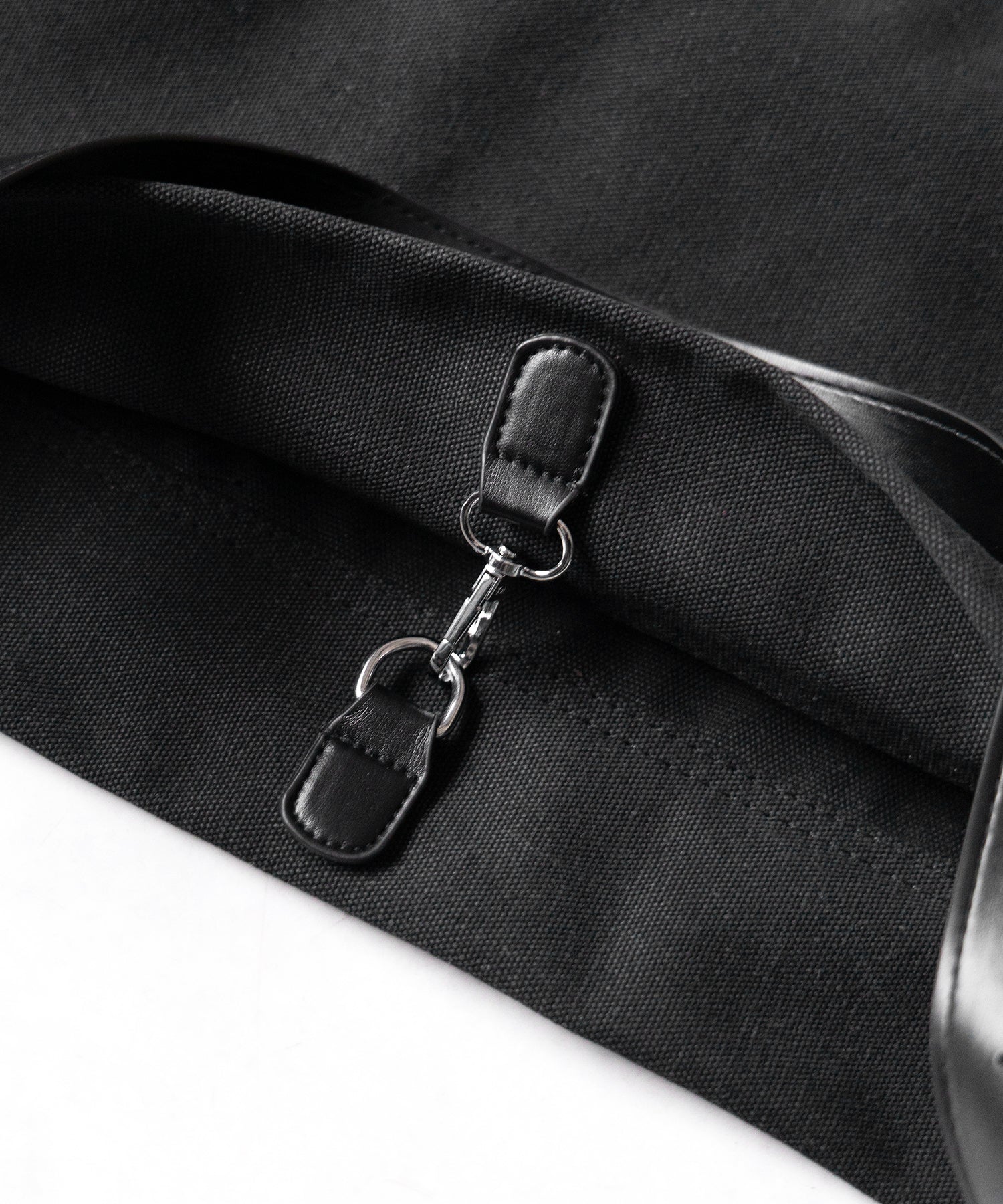 【 2color 】レザーベルトキャンバスビッグショルダーバッグ / leather belt canvas big shoulder bag
