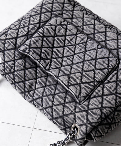 ヴィンテージブラックデニムキルティングショルダーバッグ / vintage black denim quilting shoulder bag