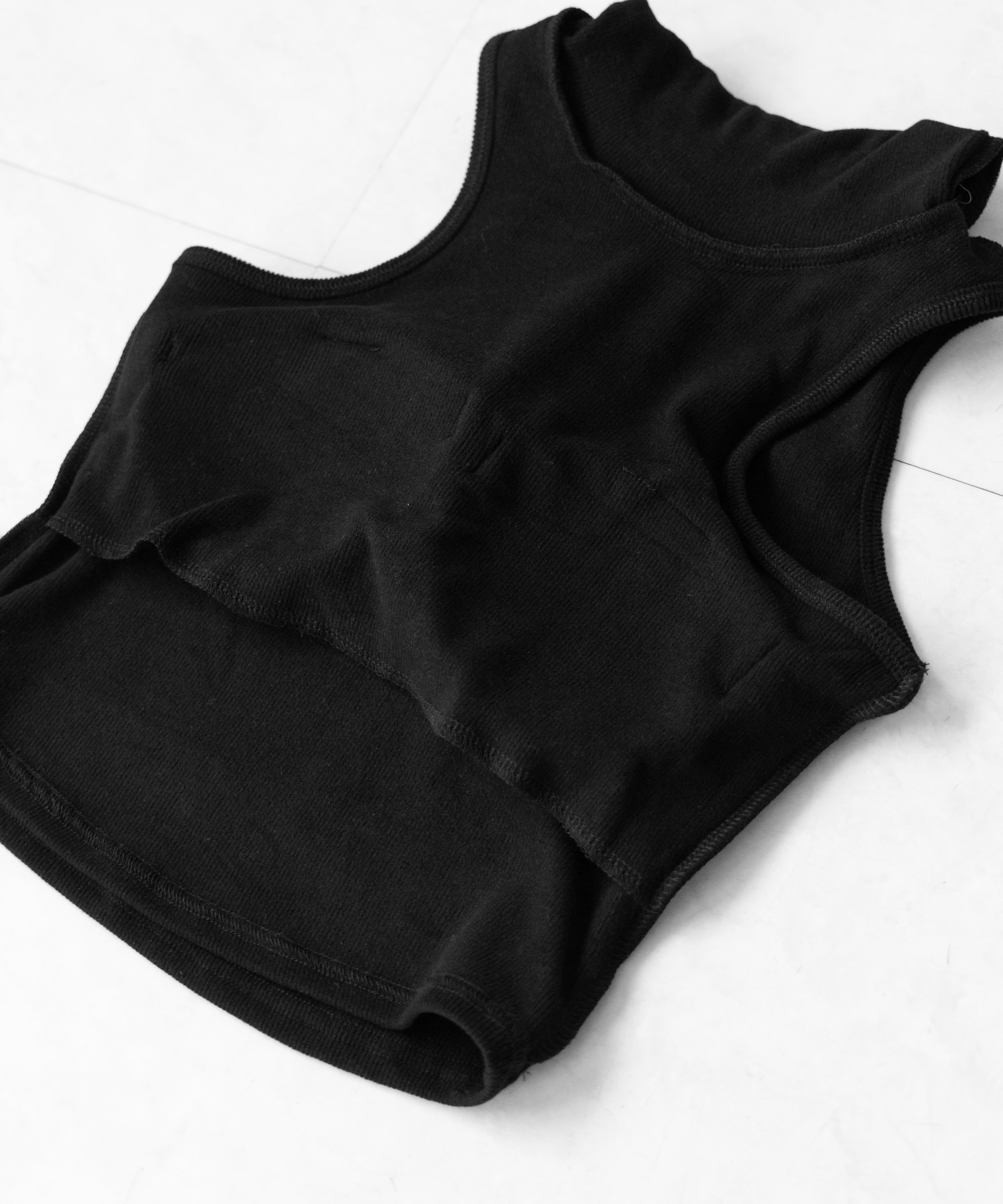 【 裏微起毛 / 2点セット 】ハイネックノースリーブトップス + ショートカーディガン SET / high neck nosleeve tops + short cardigan SET