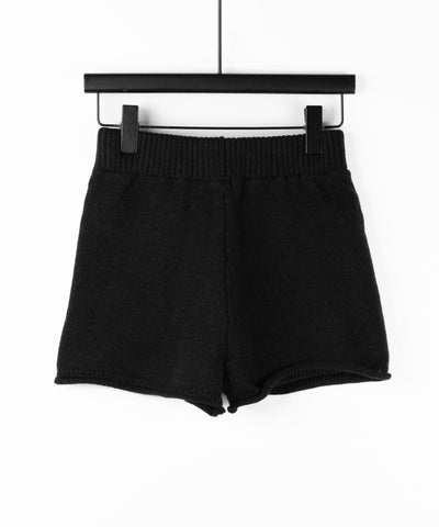 【 ニットセットアップ 】フェイクファーワンショルオーバーニット + ニットショートパンツ SET / fake fur one-shoulder over knit + knit short pants SET
