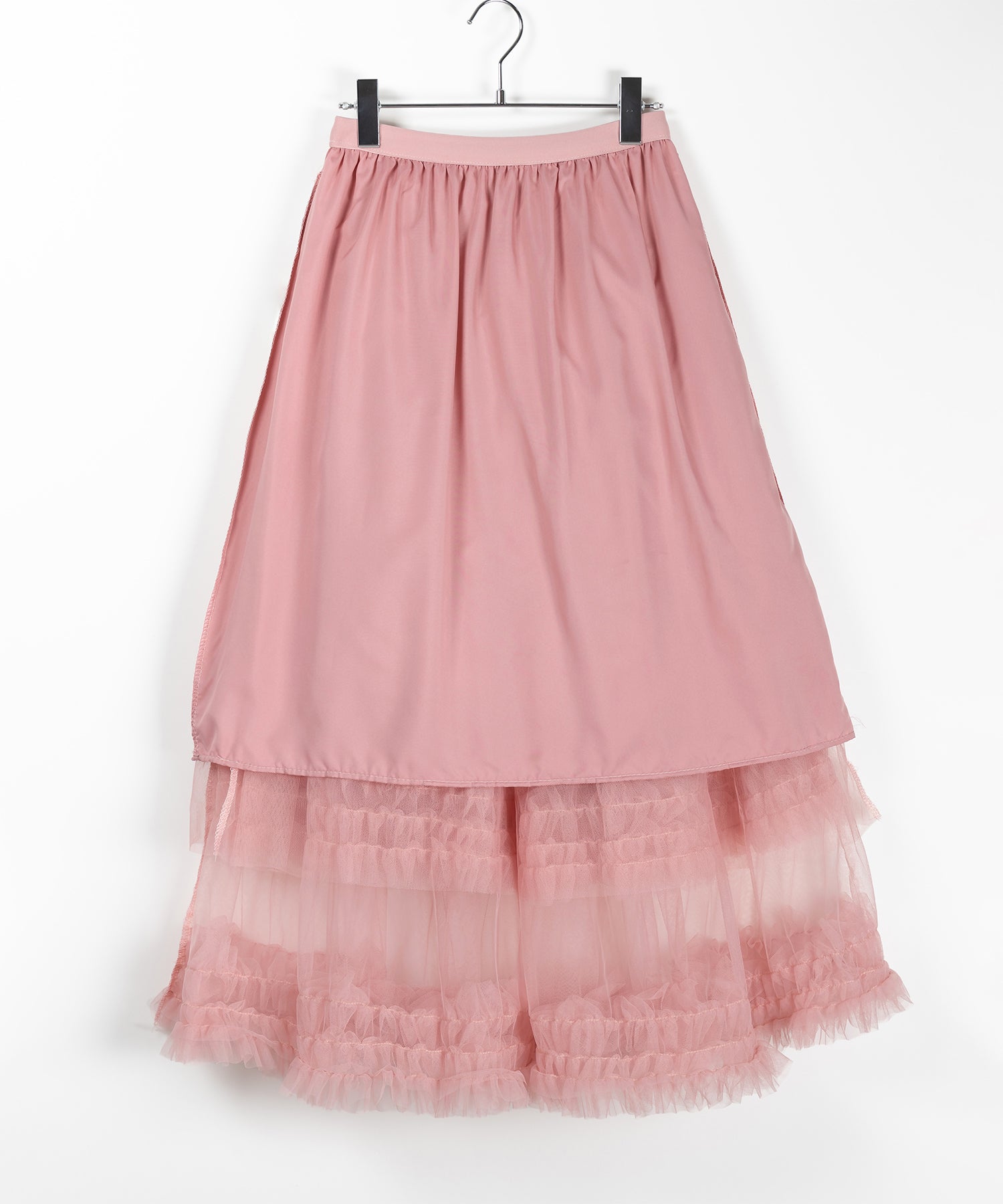 シアーフリルレイヤードボリュームチュールスカート