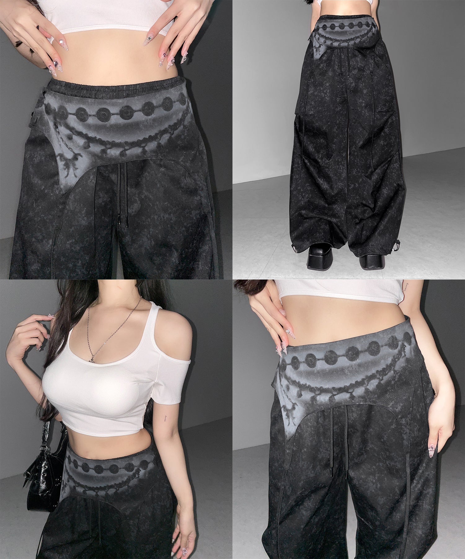 ガーターレイヤードヴィンテージタックワイドパンツ / garter layered vintage tack wide pants