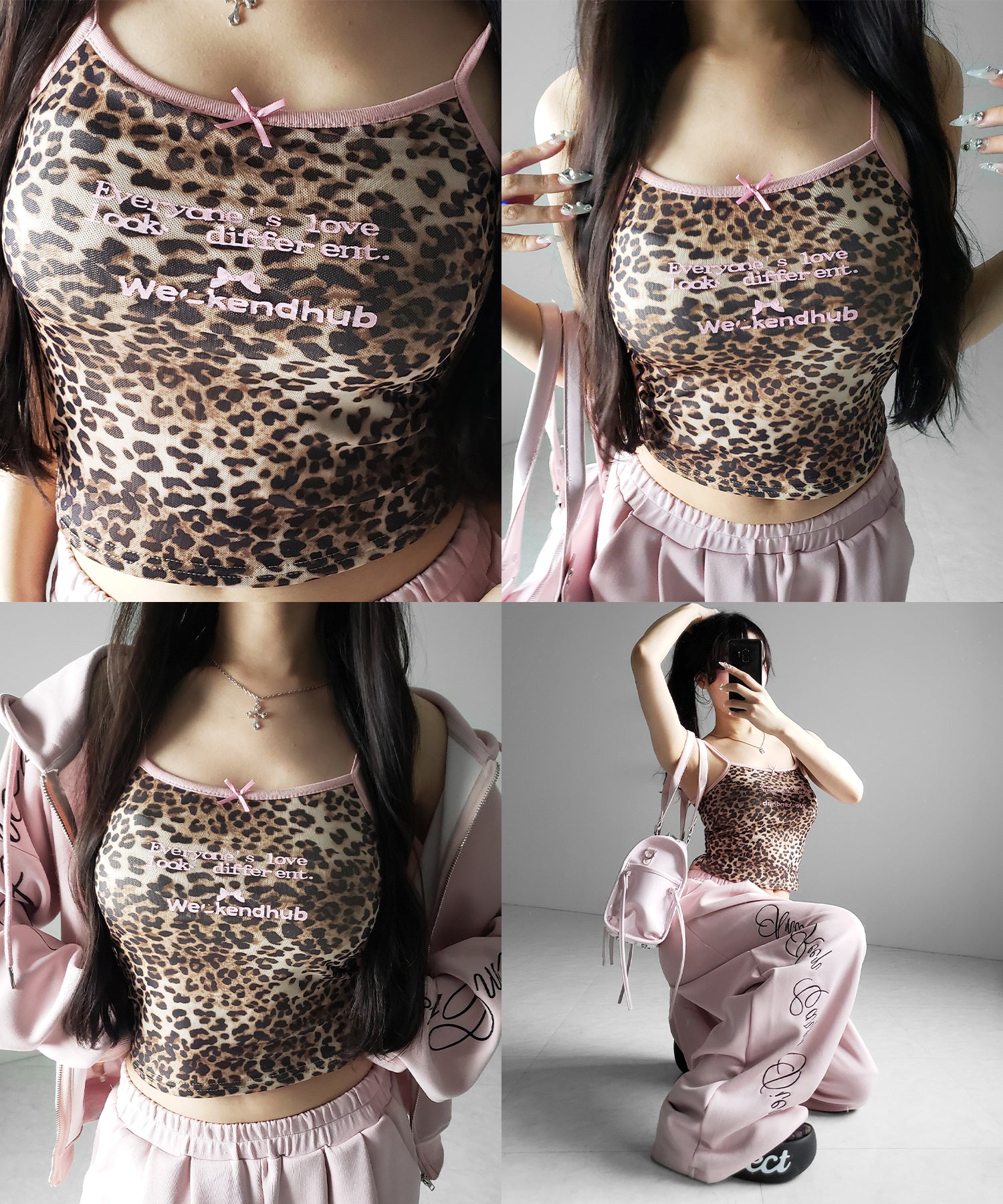レオパードロゴパイピングキャミソール / leopard logo piping camisole