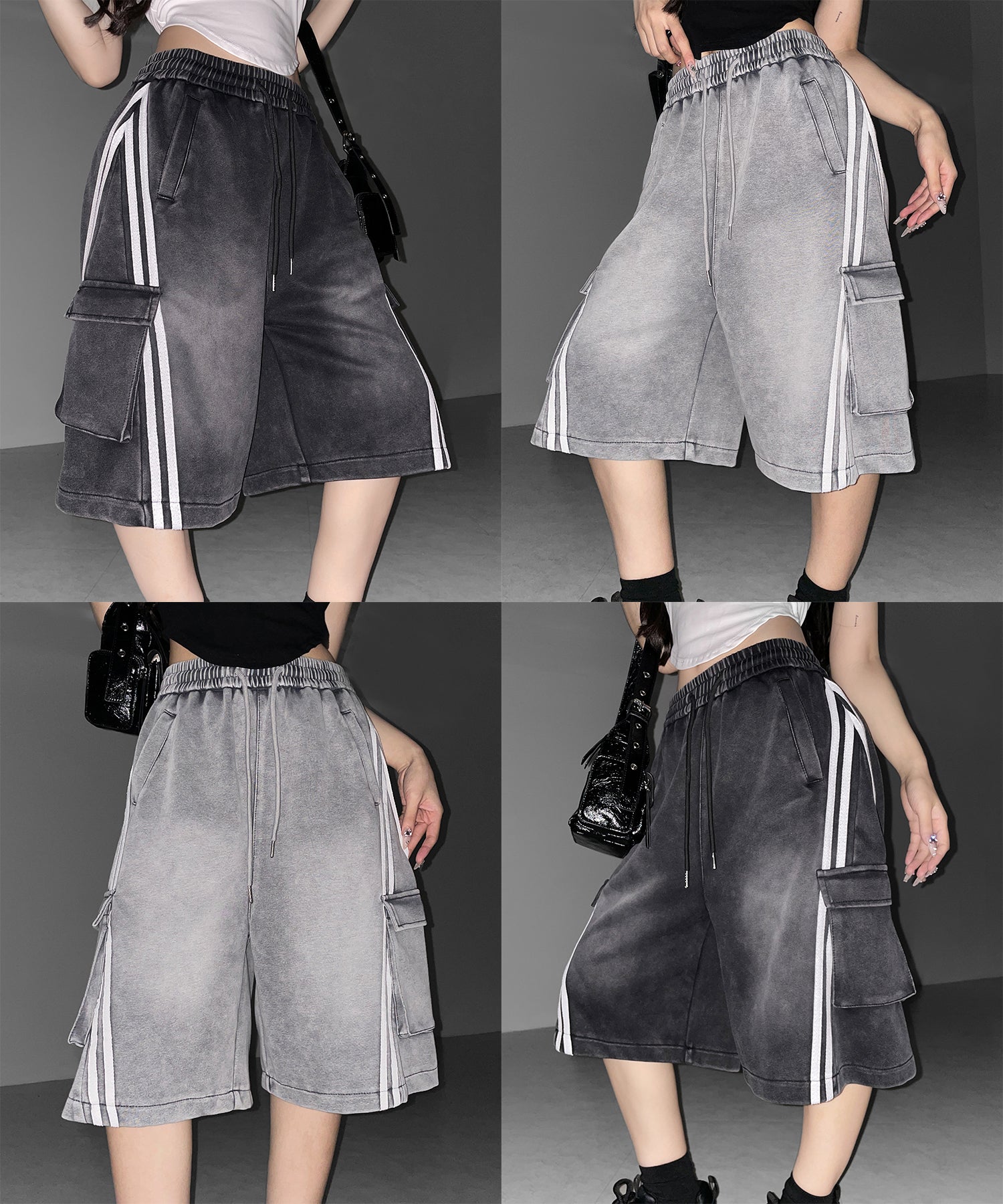 サイドラインヴィンテージワイドカーゴスウェットハーフパンツ / sideline vintage wide cargo sweat half pants
