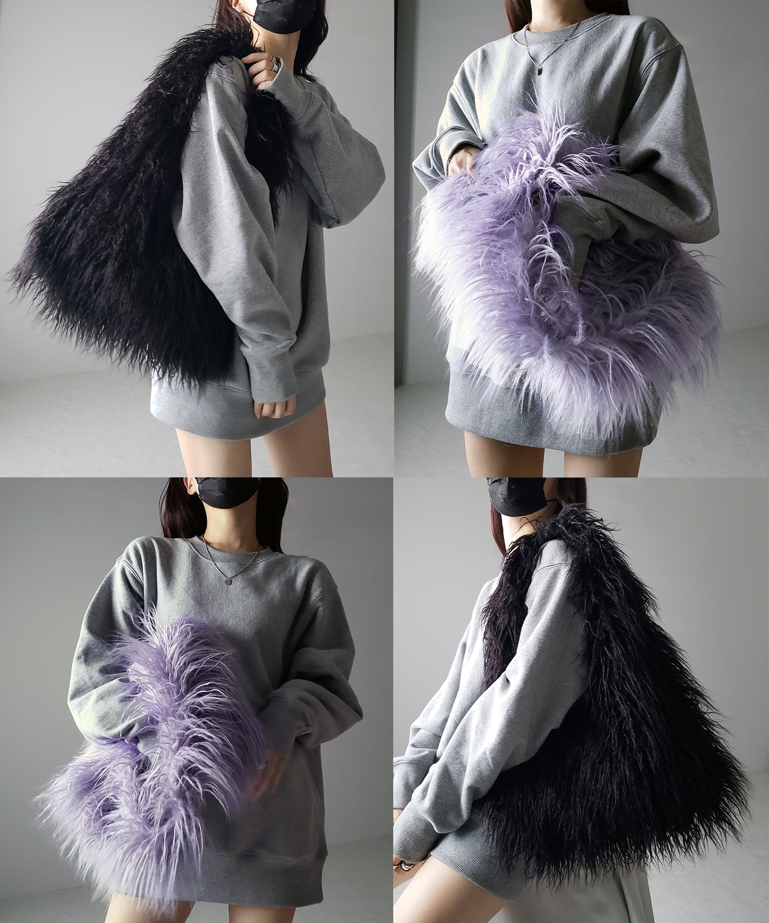 【 5color 】シャギーファーワンハンドルショルダーバッグ / shaggy fur onehandle shoulder bag