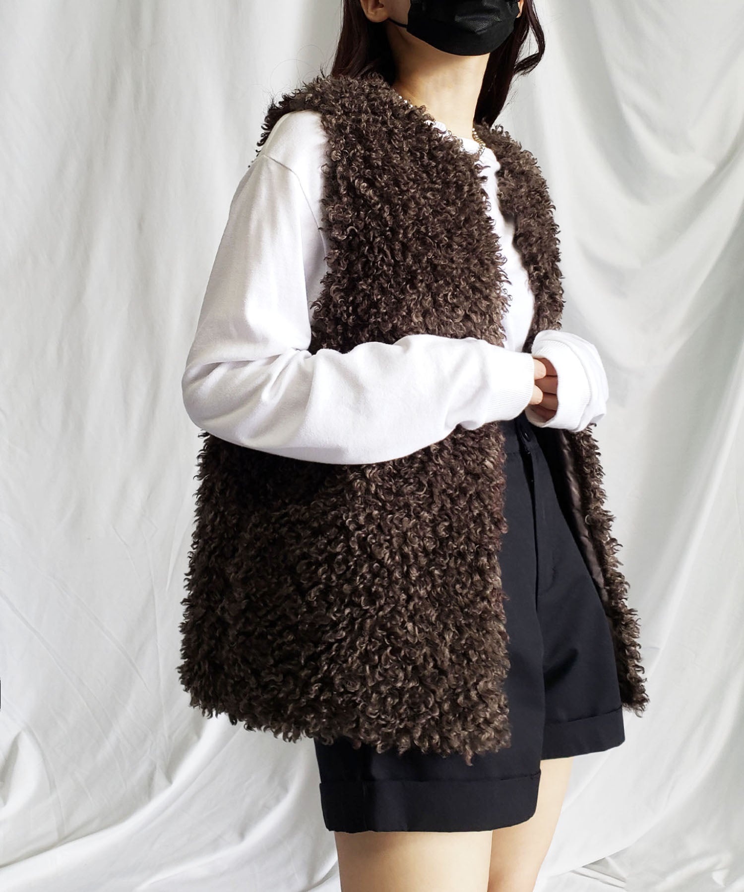 【ポケット付】プードルファーベスト