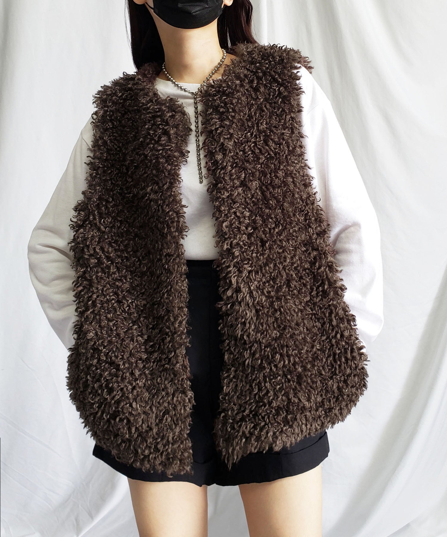 【ポケット付】プードルファーベスト