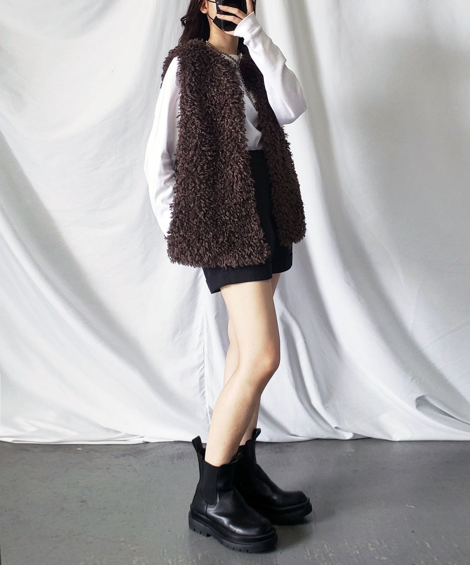 【ポケット付】プードルファーベスト