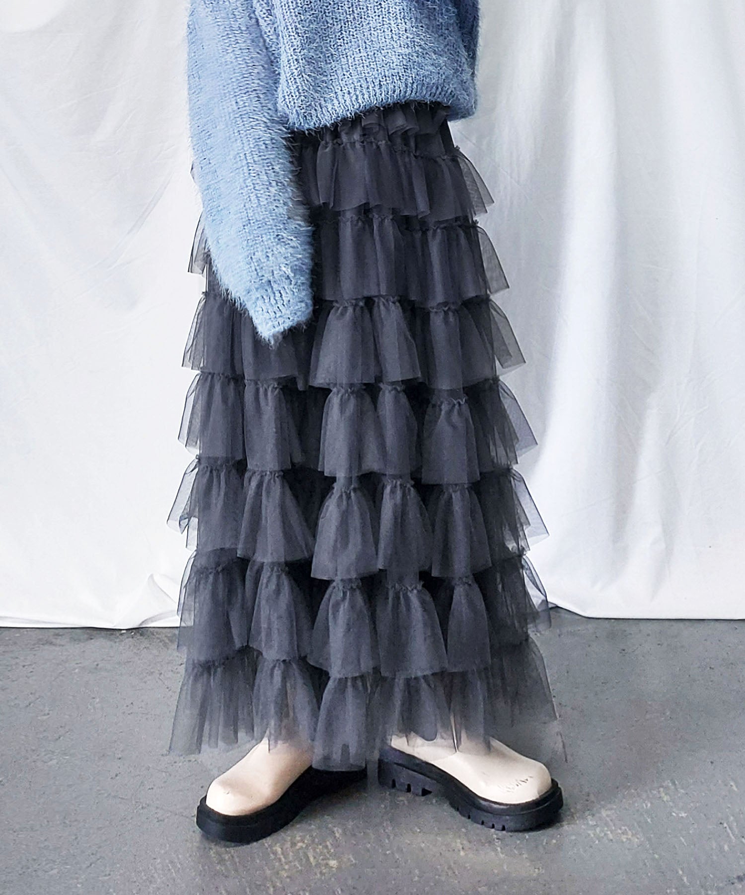 チュールフリルボリュームスカート《 NEWカラー3色追加! 》 Sサイズ仲間入り