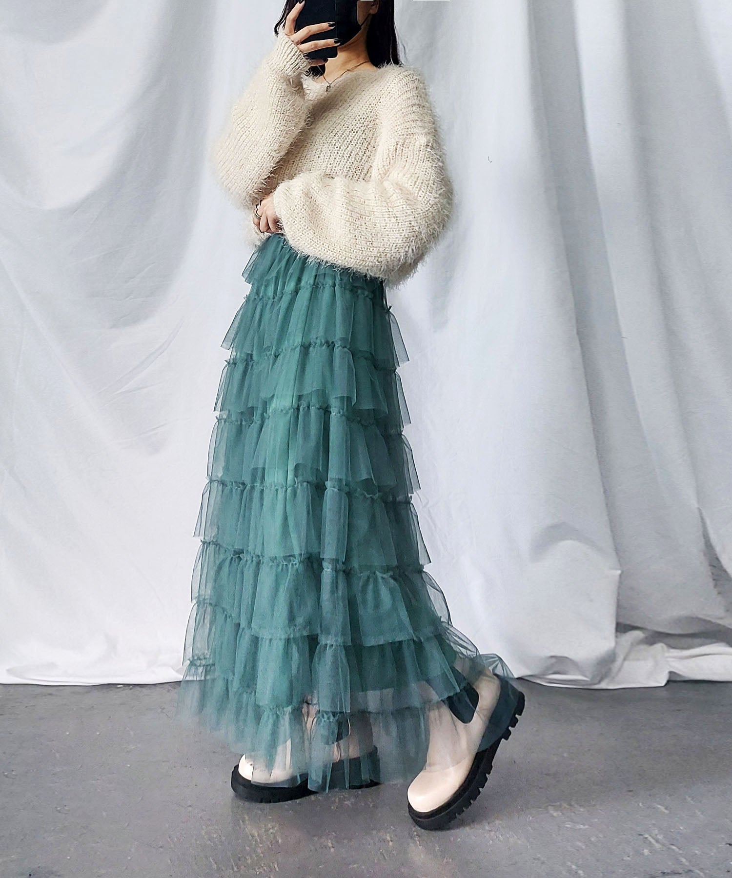 チュールフリルボリュームスカート《 NEWカラー3色追加! 》 Sサイズ仲間入り