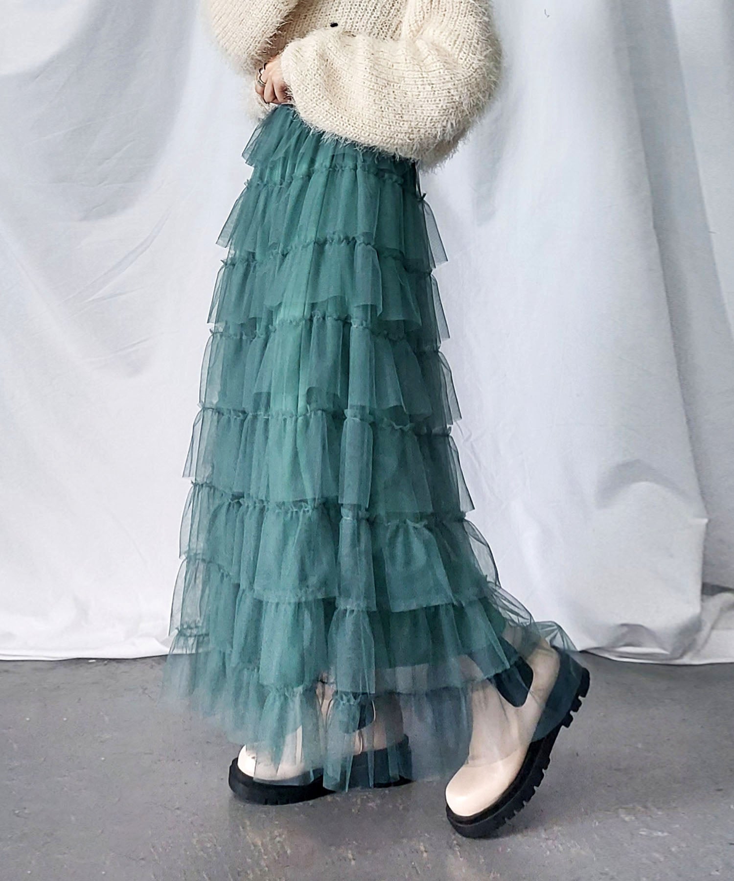 チュールフリルボリュームスカート《 NEWカラー3色追加! 》 Sサイズ仲間入り