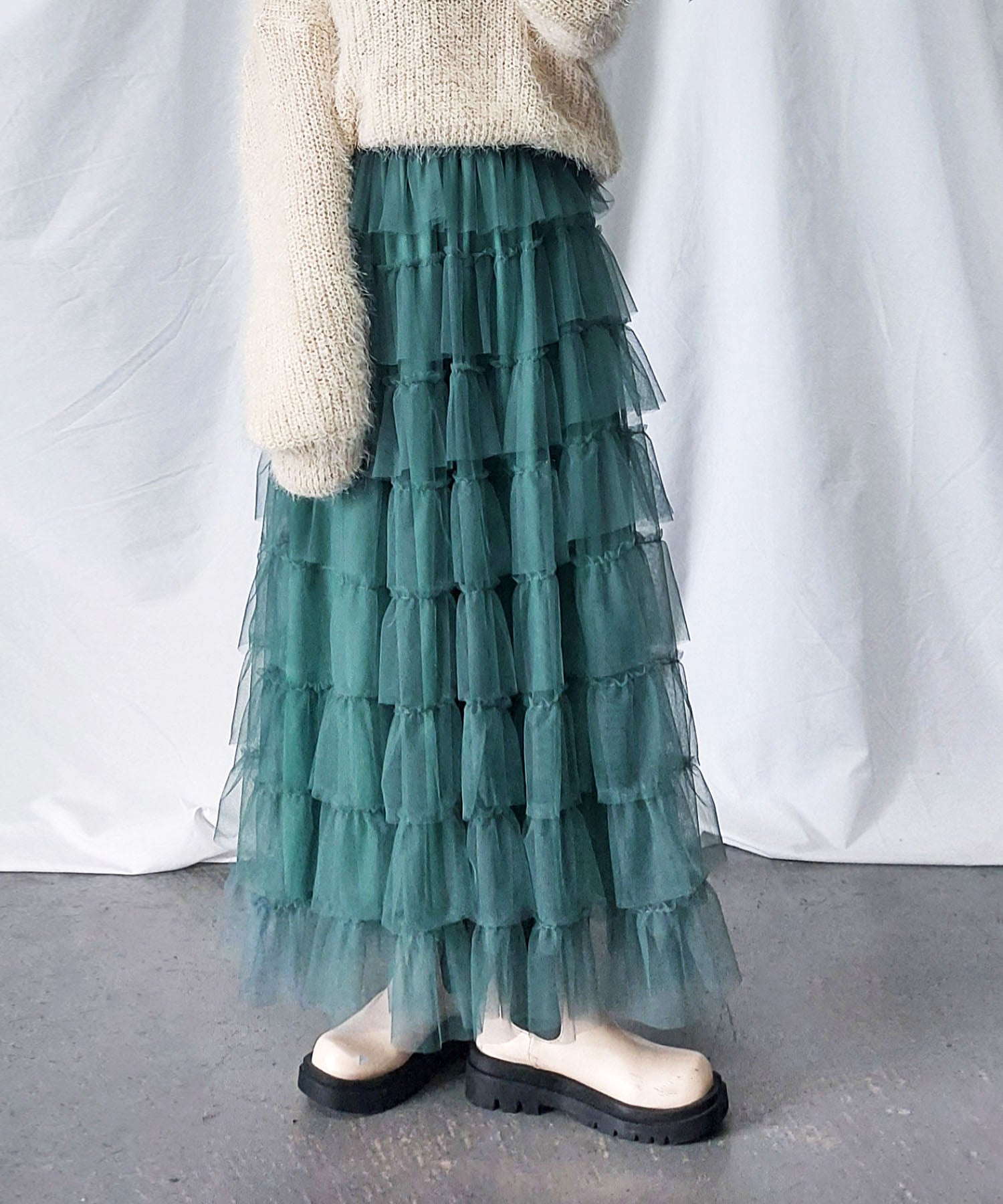 チュールフリルボリュームスカート《 NEWカラー3色追加! 》 Sサイズ仲間入り