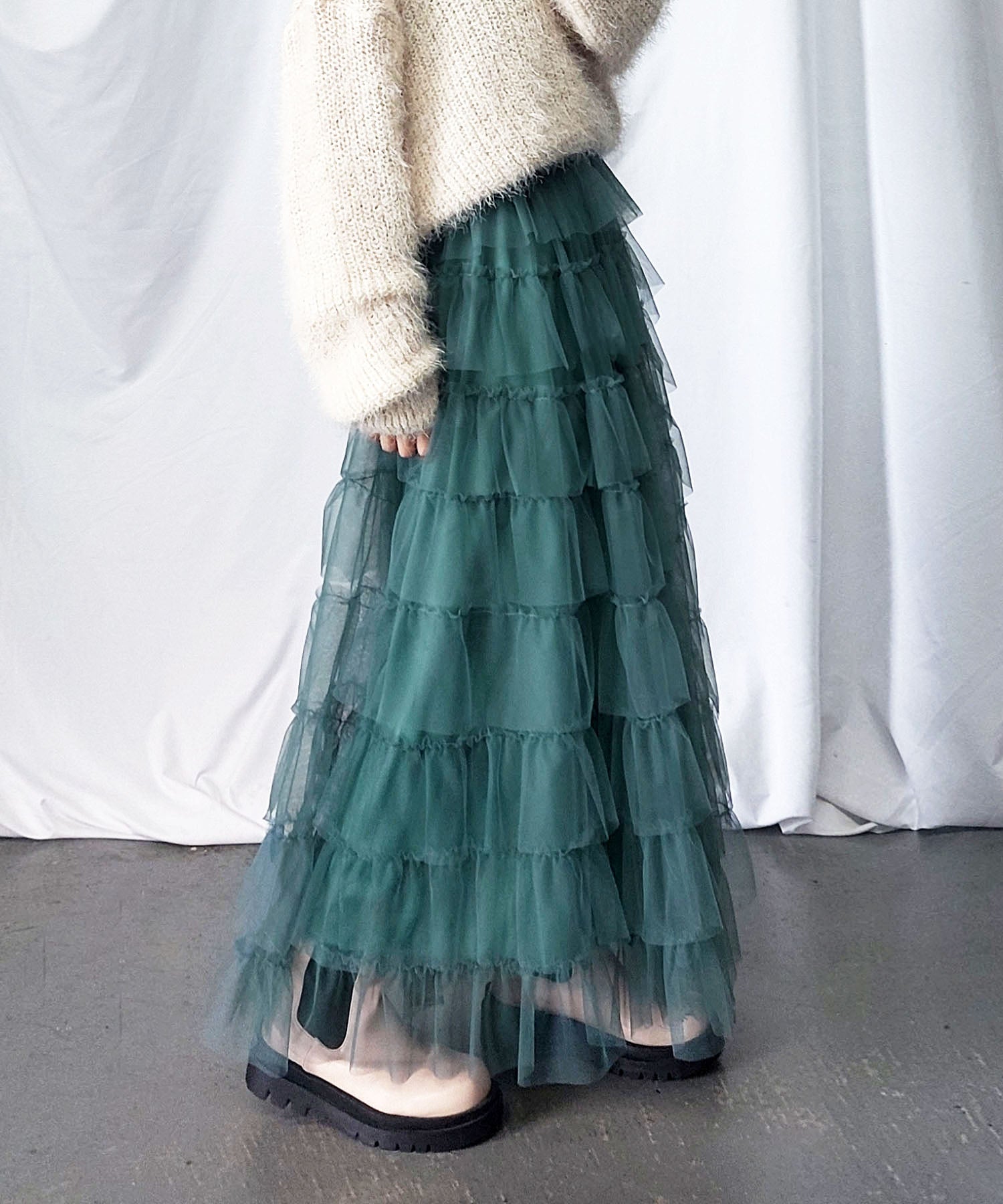 チュールフリルボリュームスカート《 NEWカラー3色追加! 》 Sサイズ仲間入り