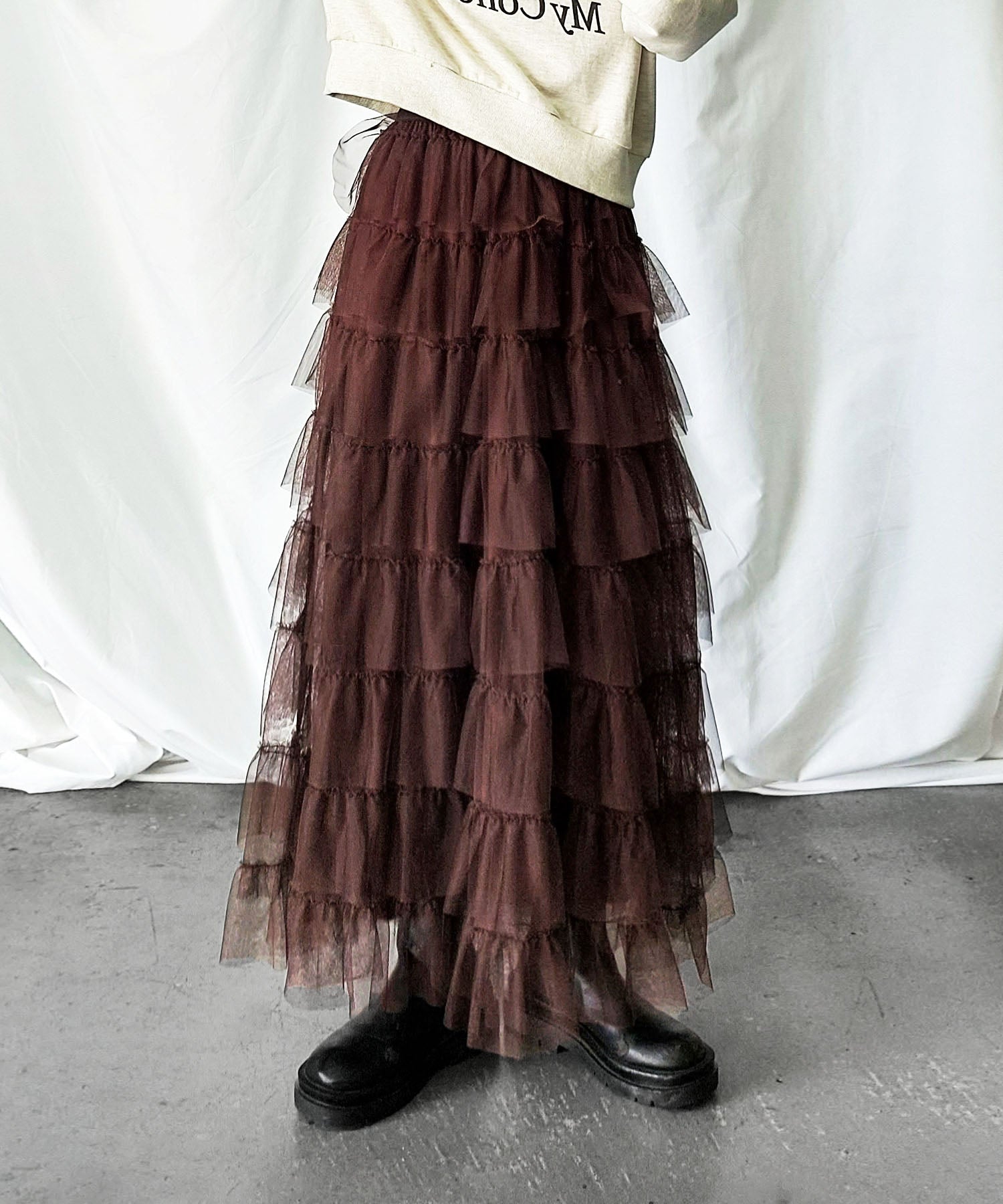 チュールフリルボリュームスカート《 NEWカラー3色追加! 》 Sサイズ仲間入り