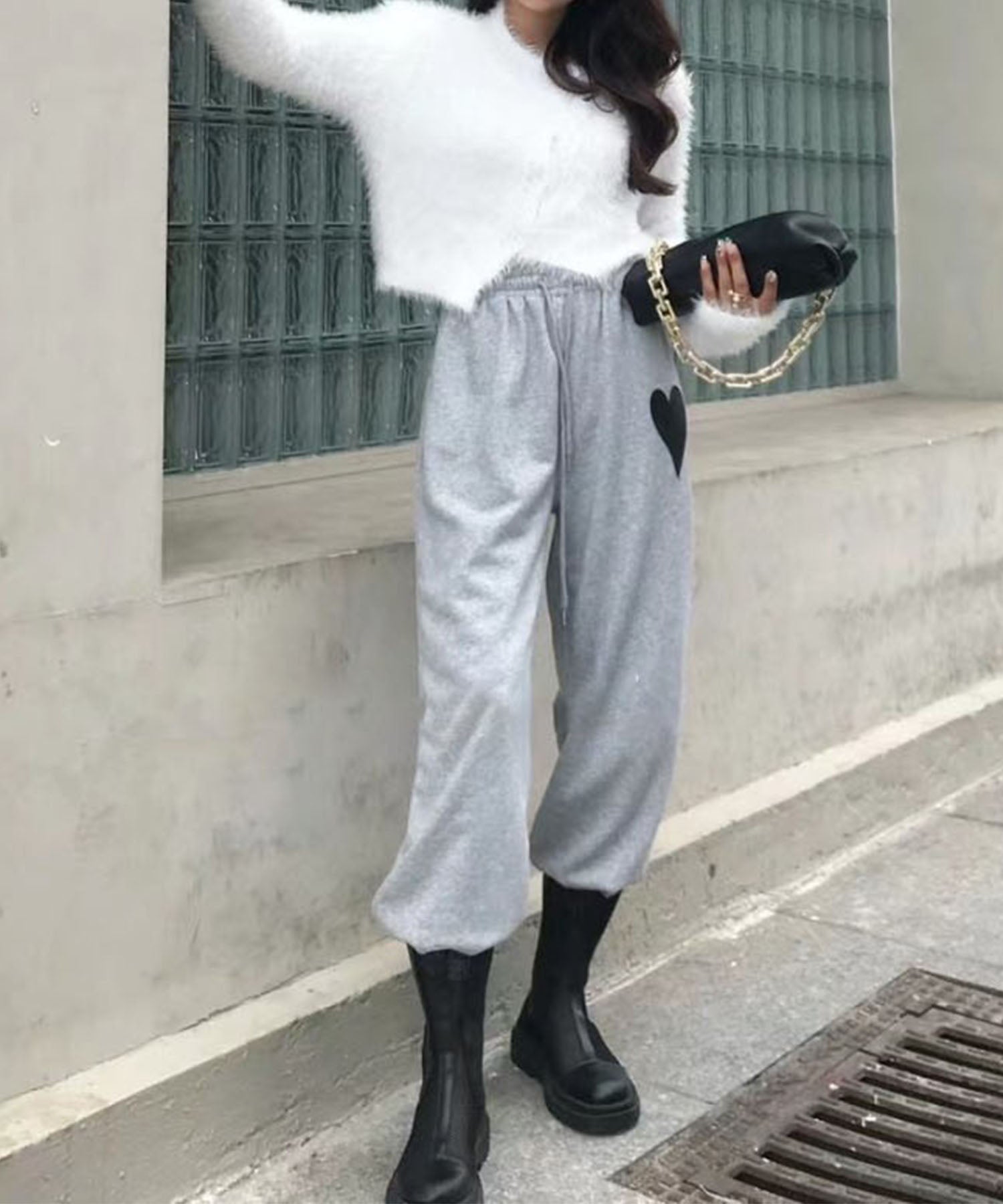 アシメショートシャギーニットカーディガン