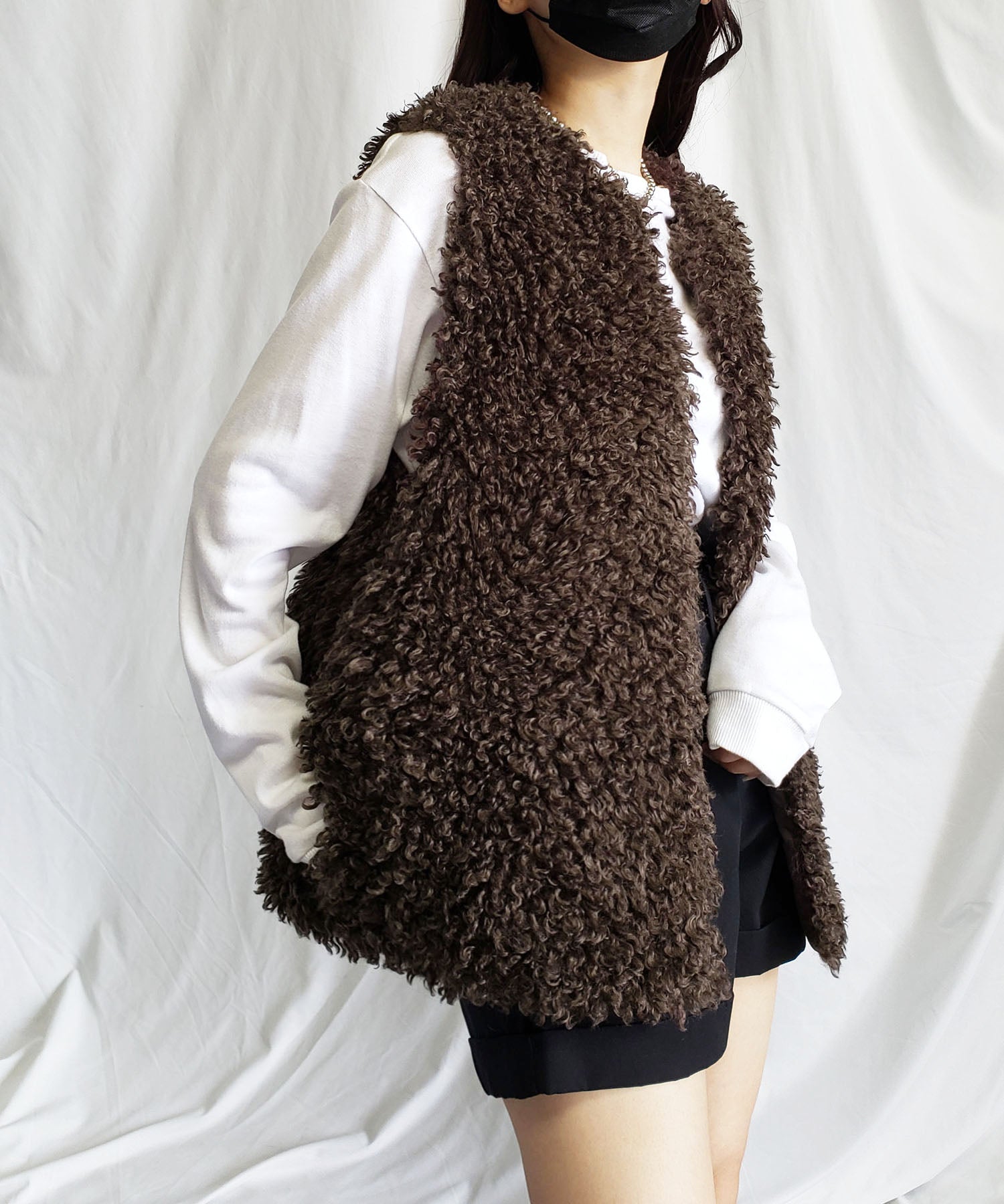 【ポケット付】プードルファーベスト