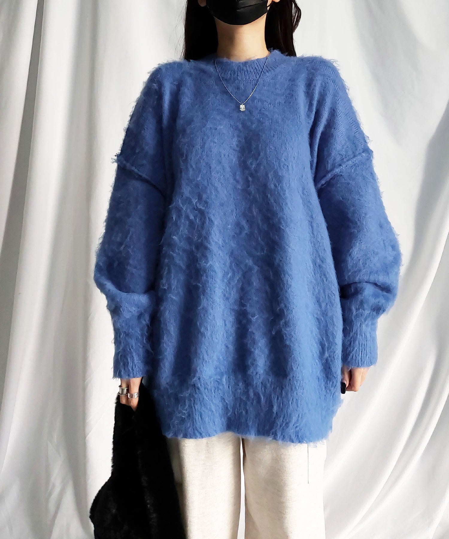 【 UNISEX 】モヘアライクBIGニットプルオーバー