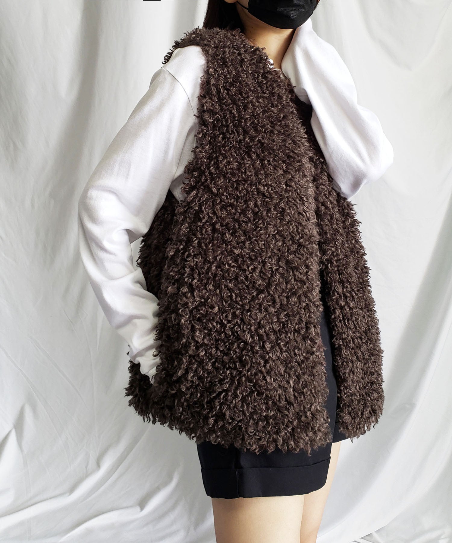 【ポケット付】プードルファーベスト