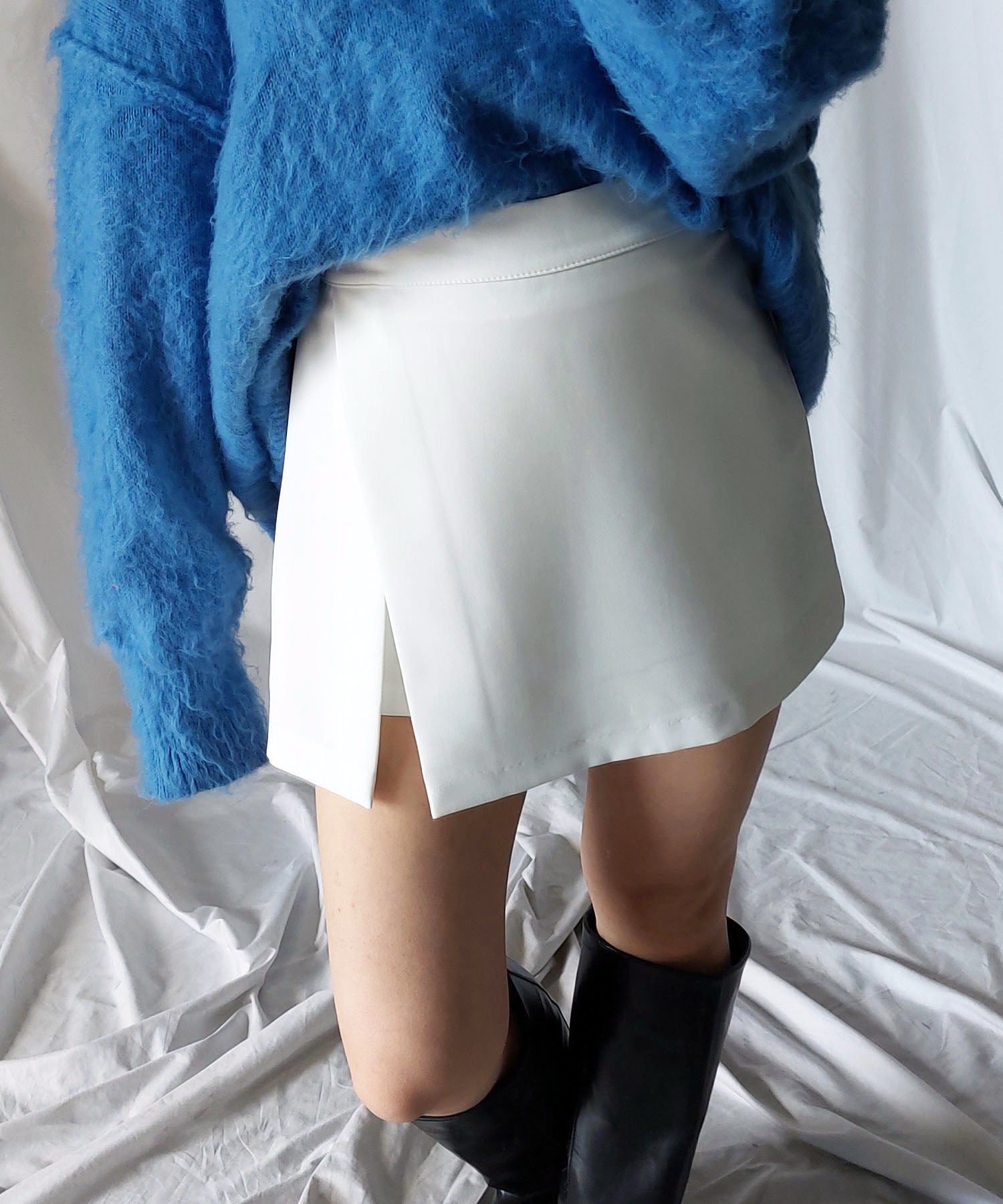 ハイウエストレイヤードミニスカパン【 韓国製 】