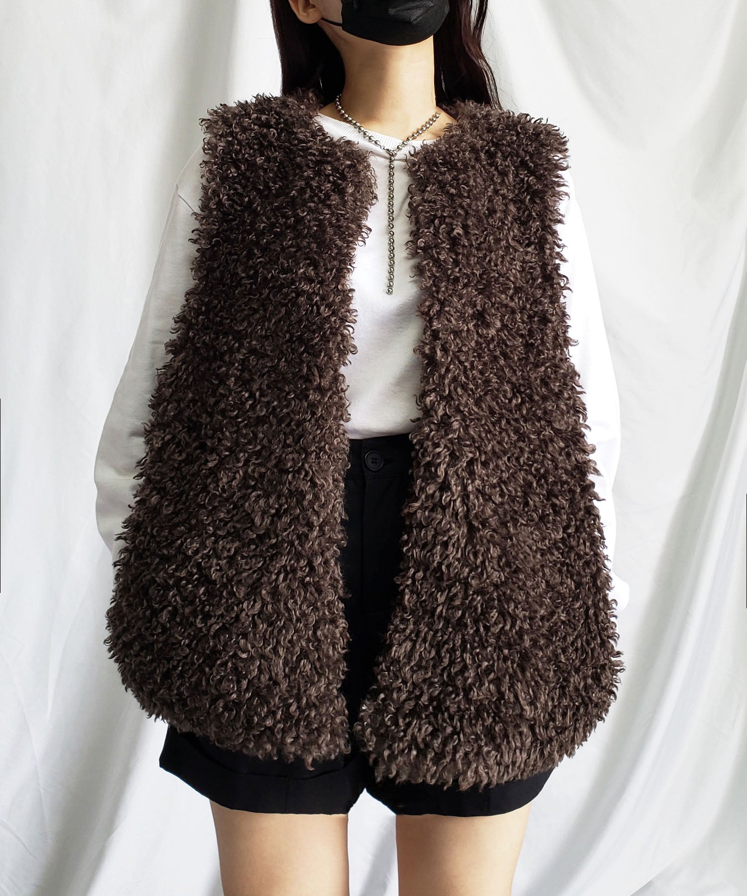 【ポケット付】プードルファーベスト