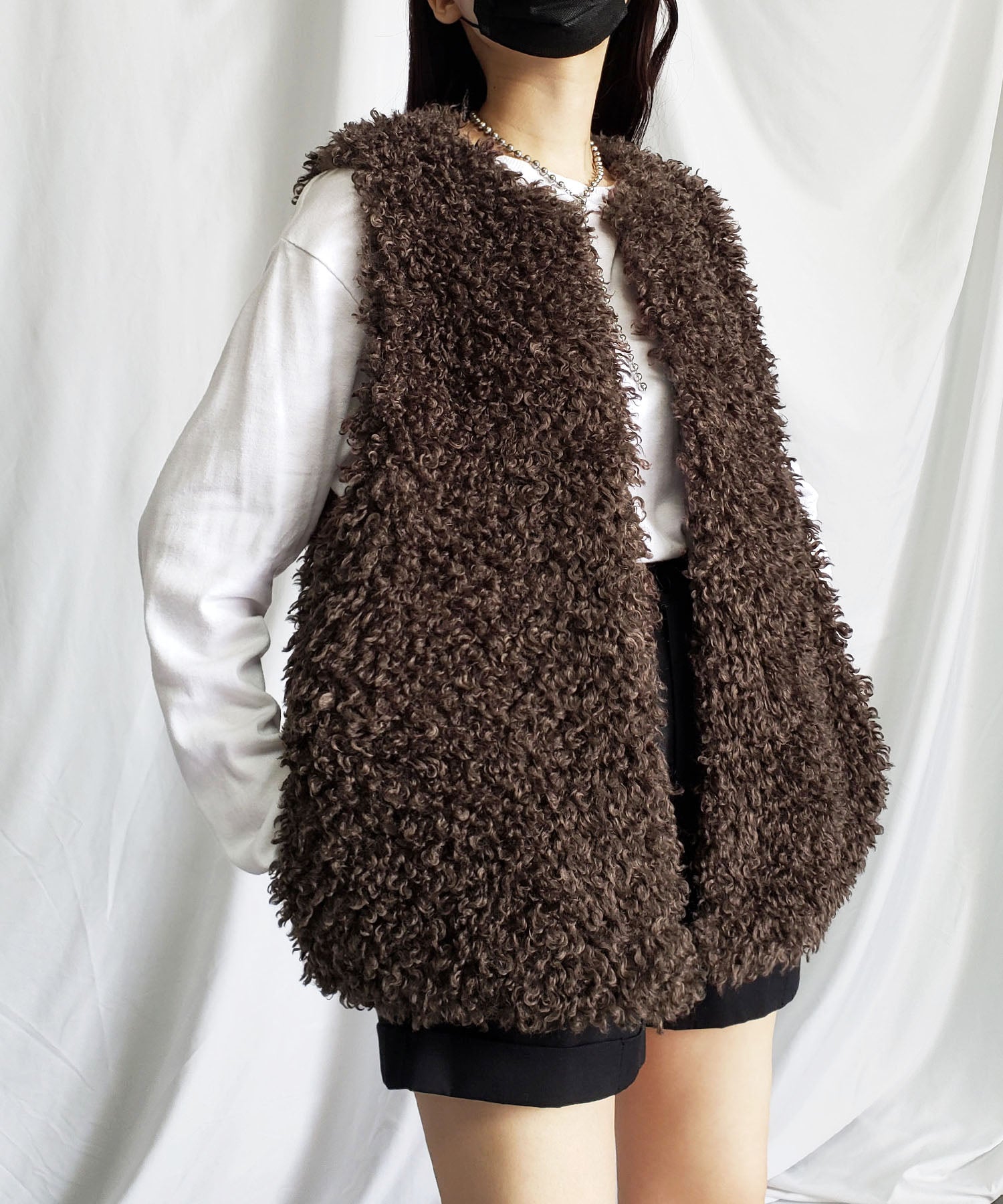 【ポケット付】プードルファーベスト