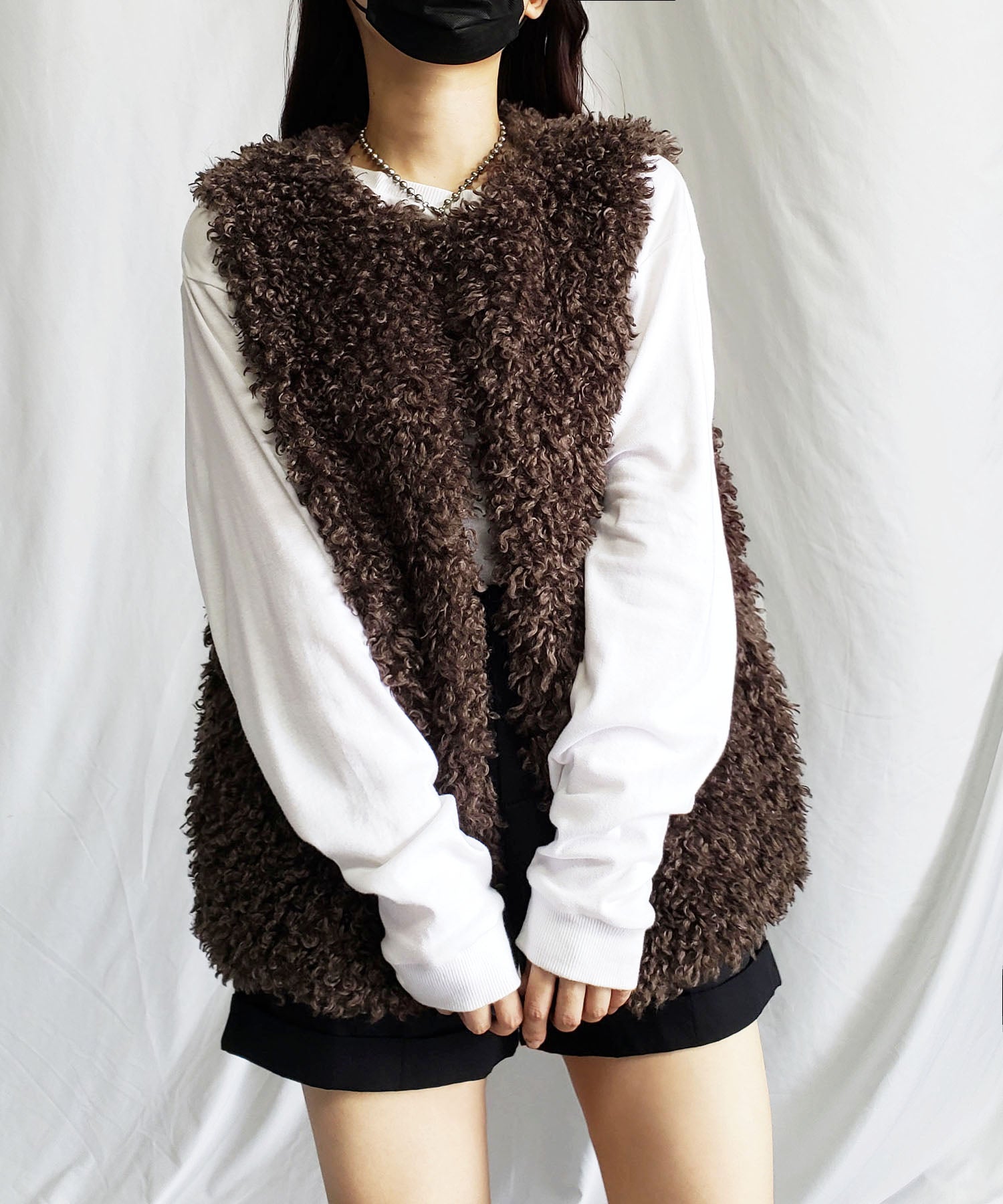 【ポケット付】プードルファーベスト