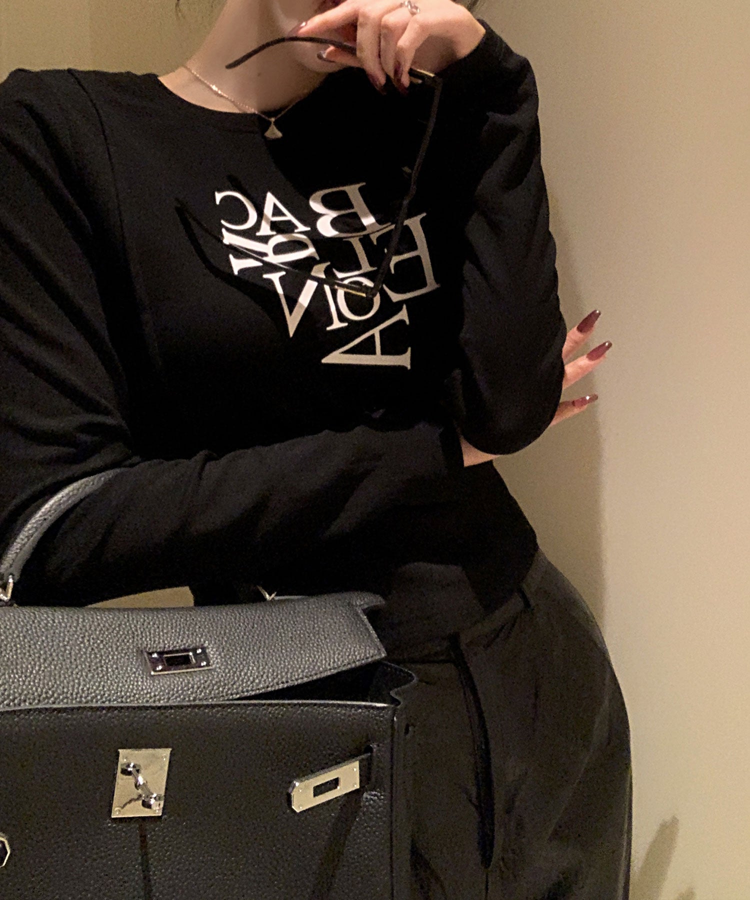 BACロゴレタリングスリムラインTシャツ